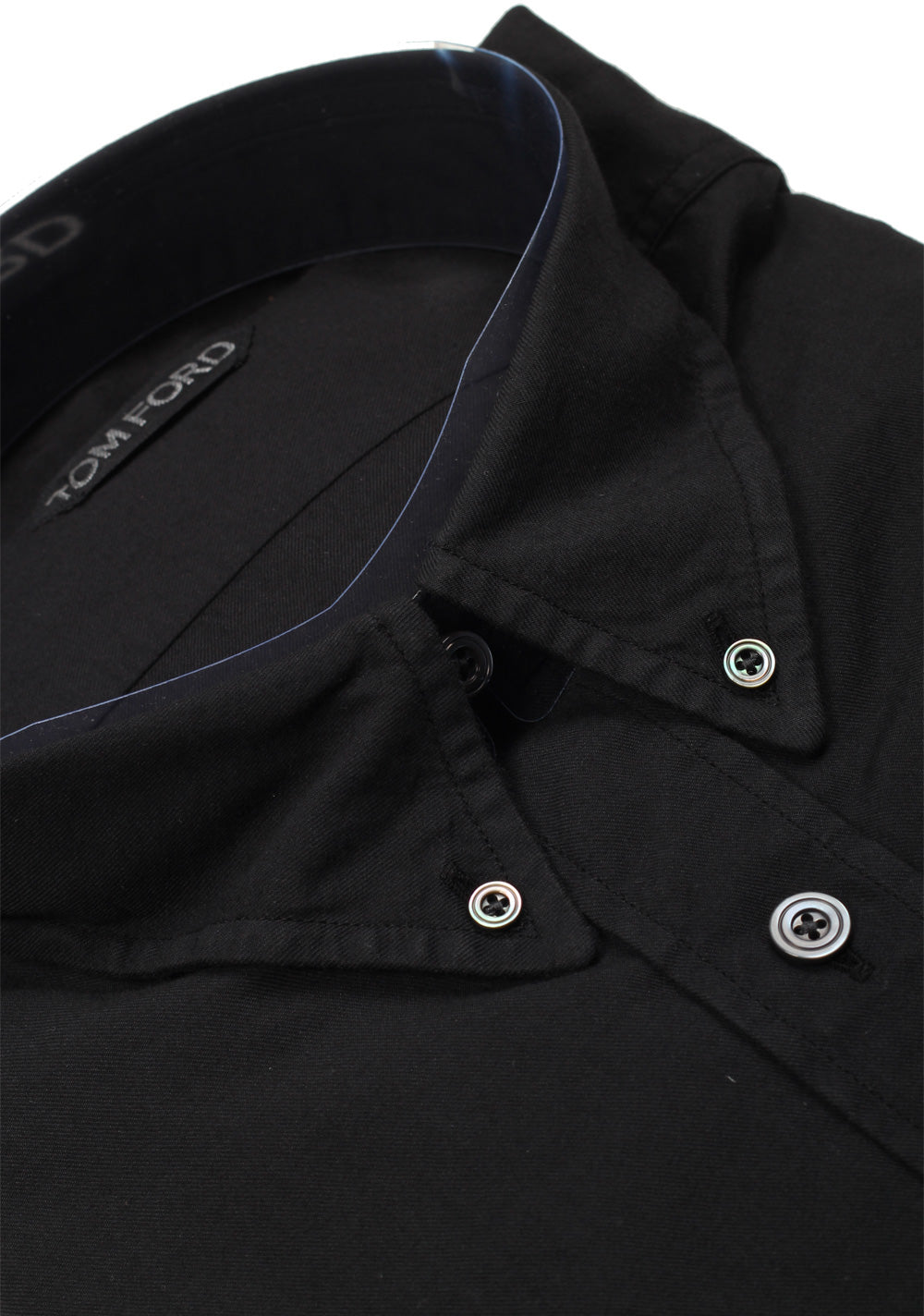 TOM FORD Solid Black Casual Shirt Size 41 / 16 U.S.