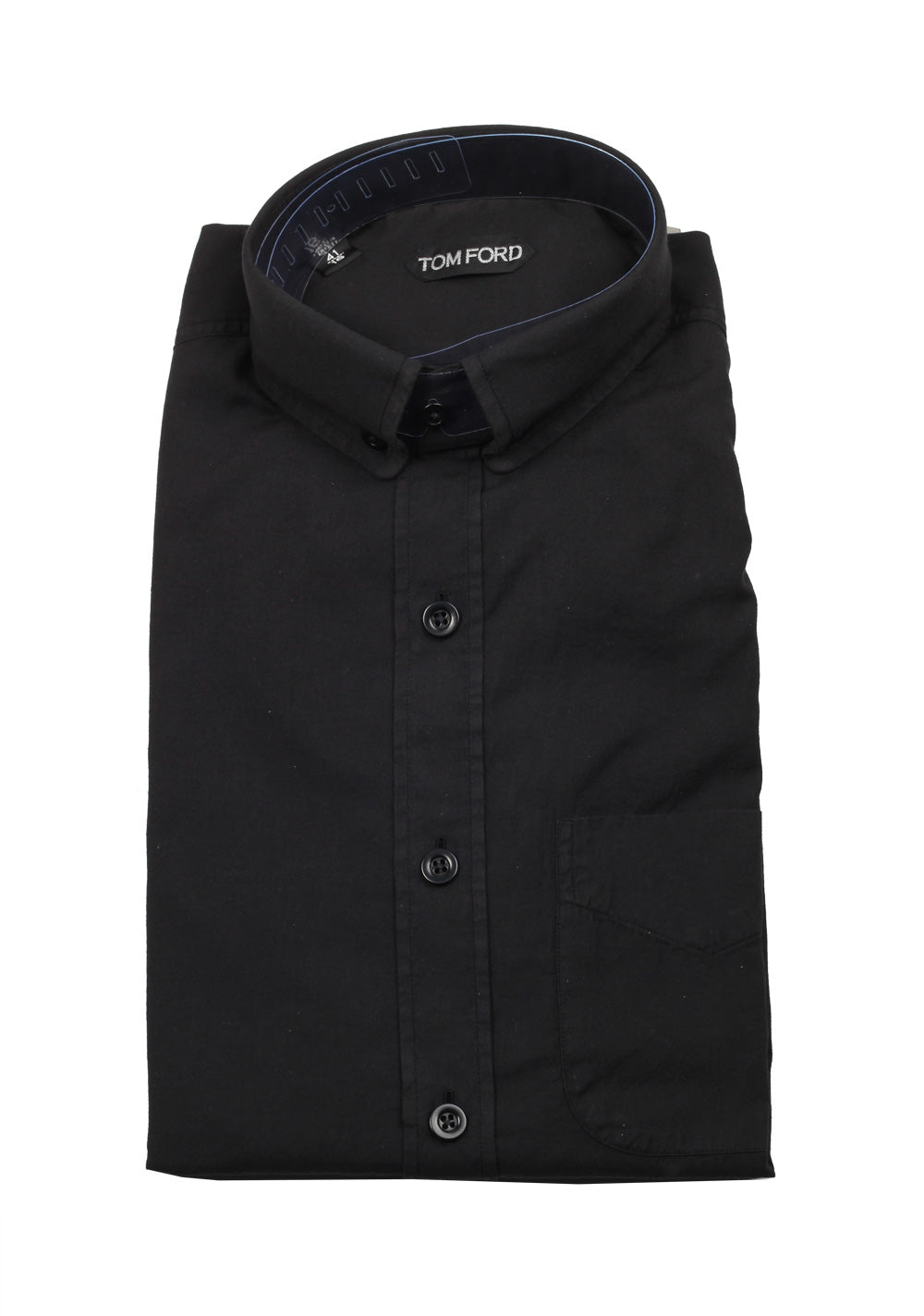 TOM FORD Solid Black Casual Shirt Size 41 / 16 U.S.