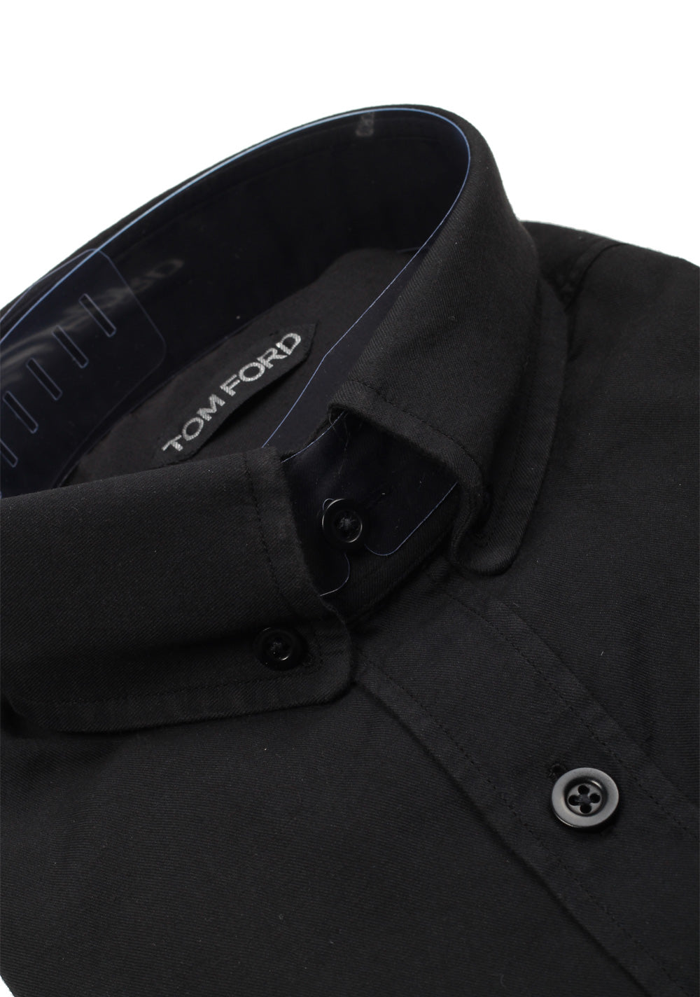 TOM FORD Solid Black Casual Shirt Size 41 / 16 U.S.