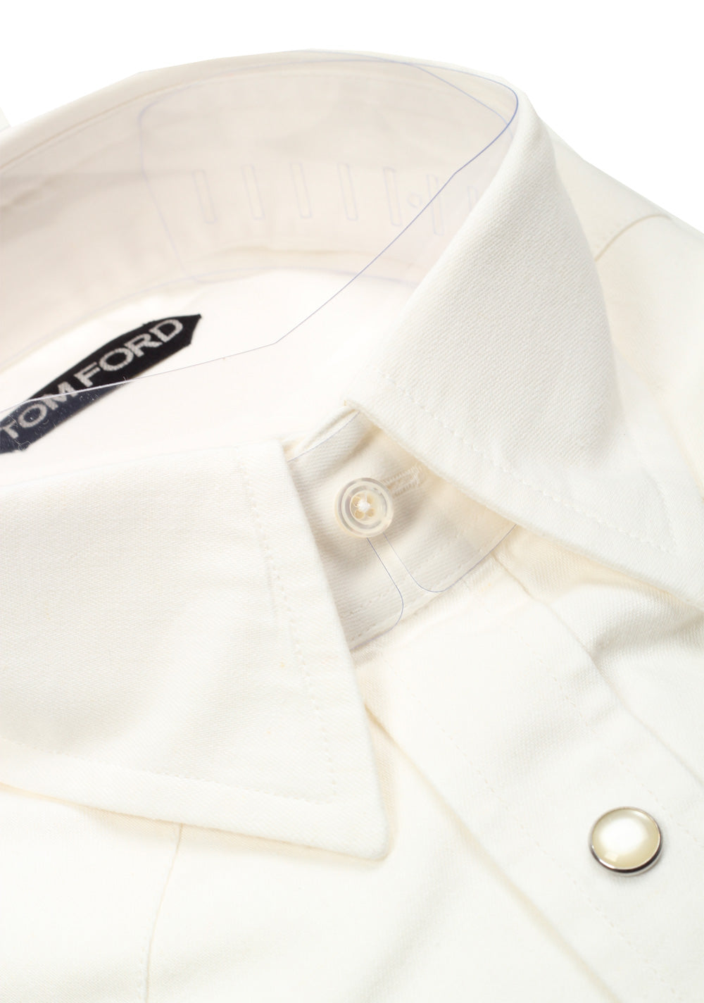 TOM FORD Solid White Casual Shirt Size 41 / 16 U.S.
