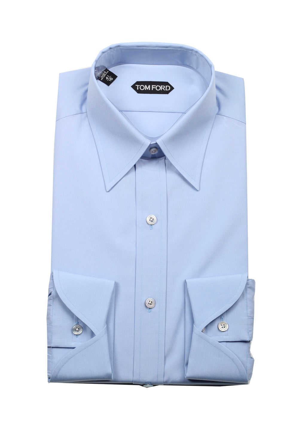 TOM FORD Solid Blue Dress Shirt Size 41 / 16 U.S.