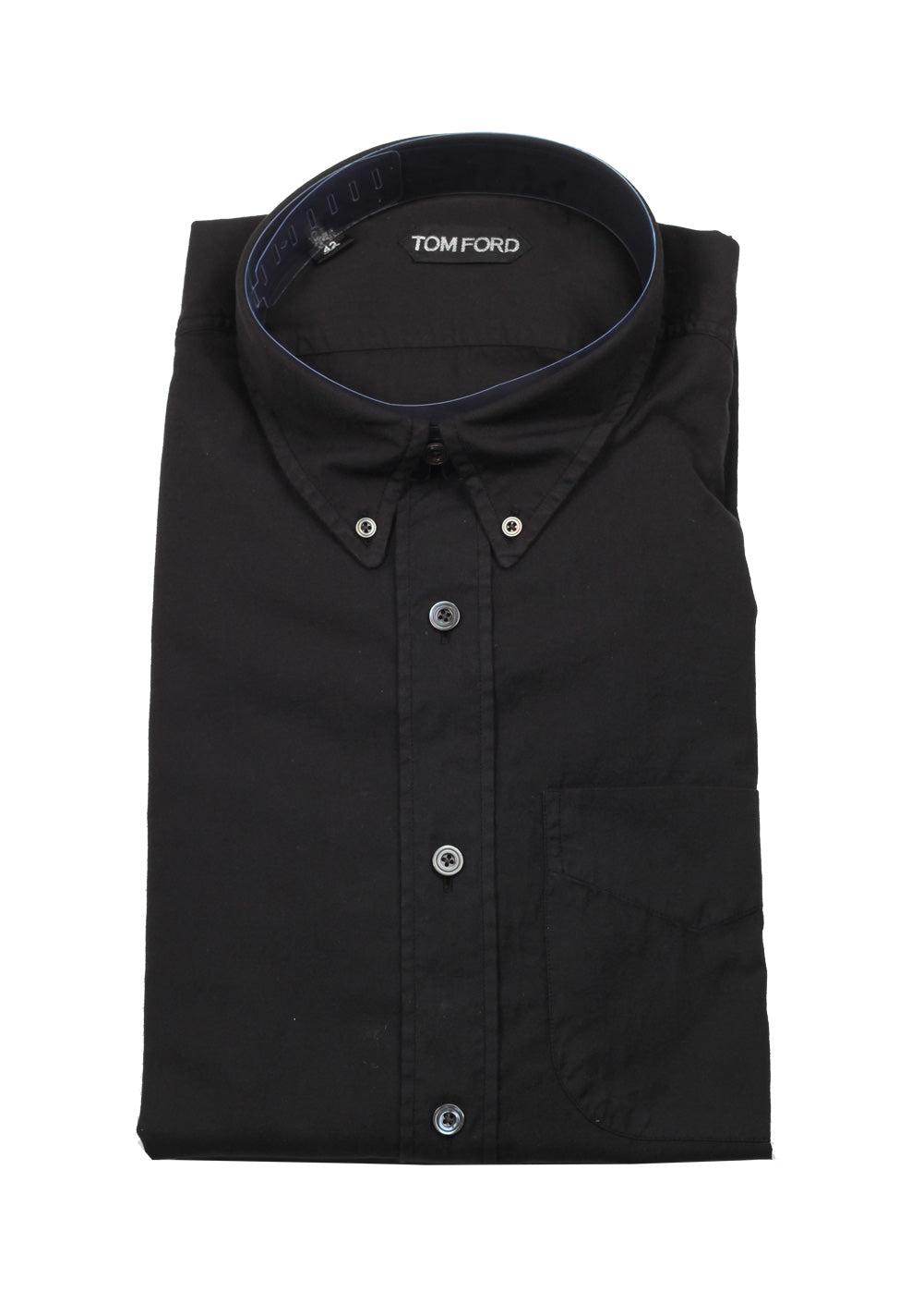TOM FORD Solid Black Casual Button Down Shirt Size 42 / 16,5 U.S.