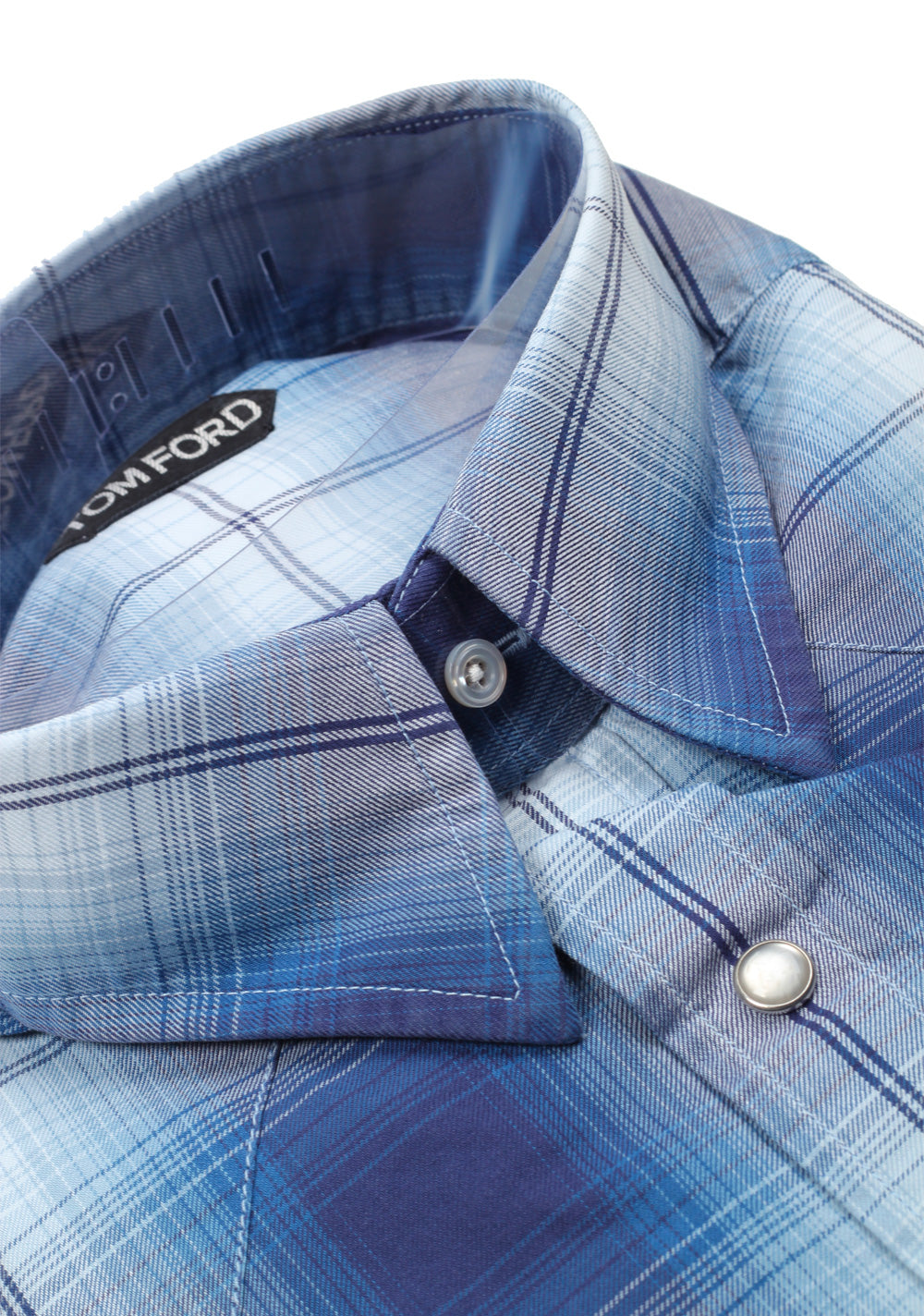 TOM FORD Checked Blue Casual Shirt Size 42 / 16,5 U.S.