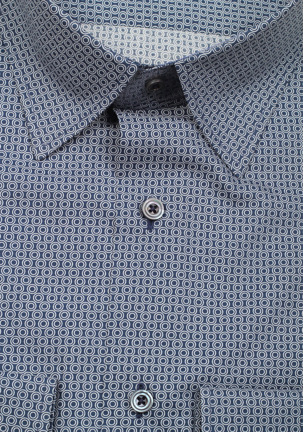 TOM FORD Patterned White Blue Dress Shirt Size 43 / 17 U.S.