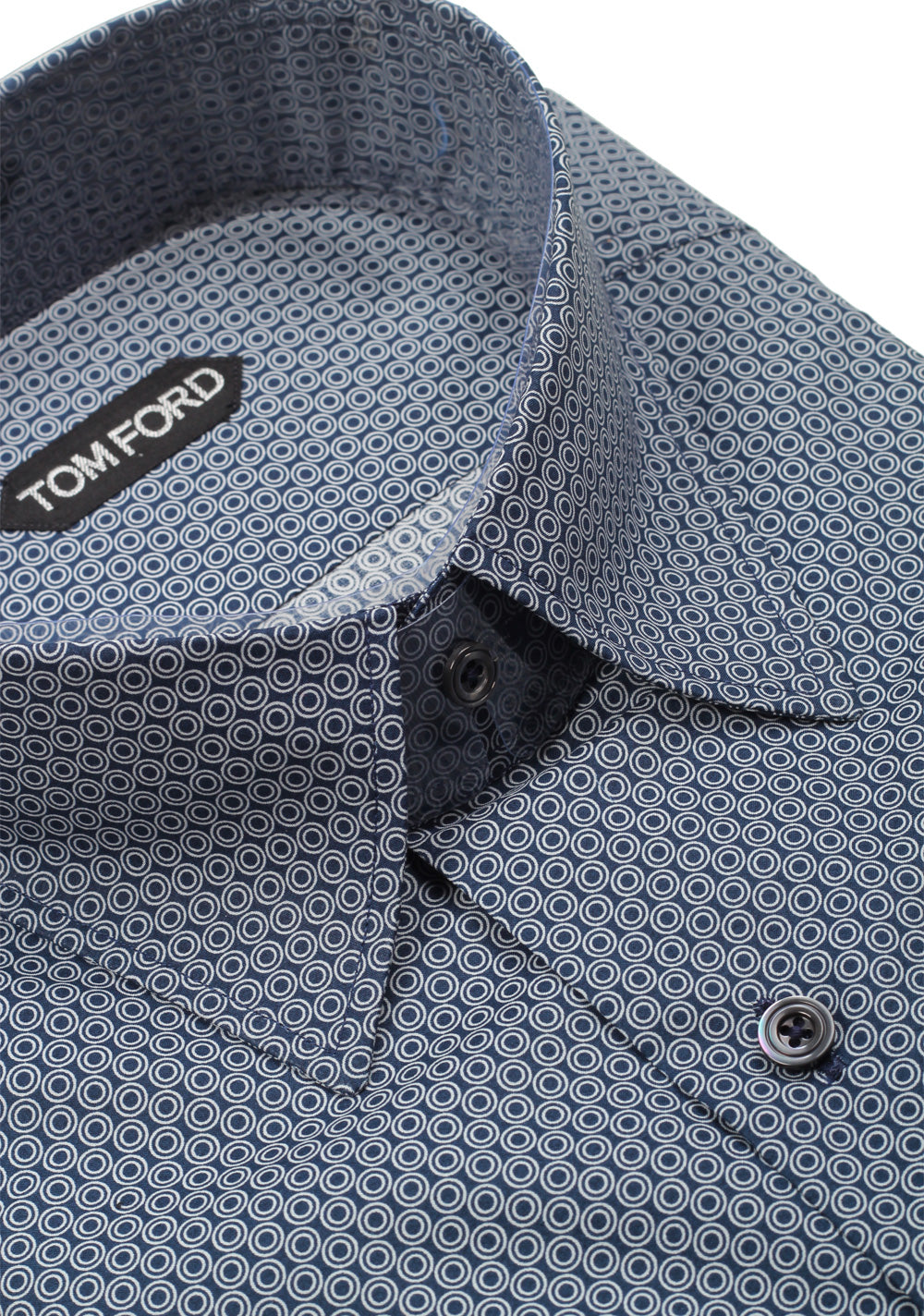 TOM FORD Patterned Blue Dress Shirt Size 44 / 17,5 U.S.