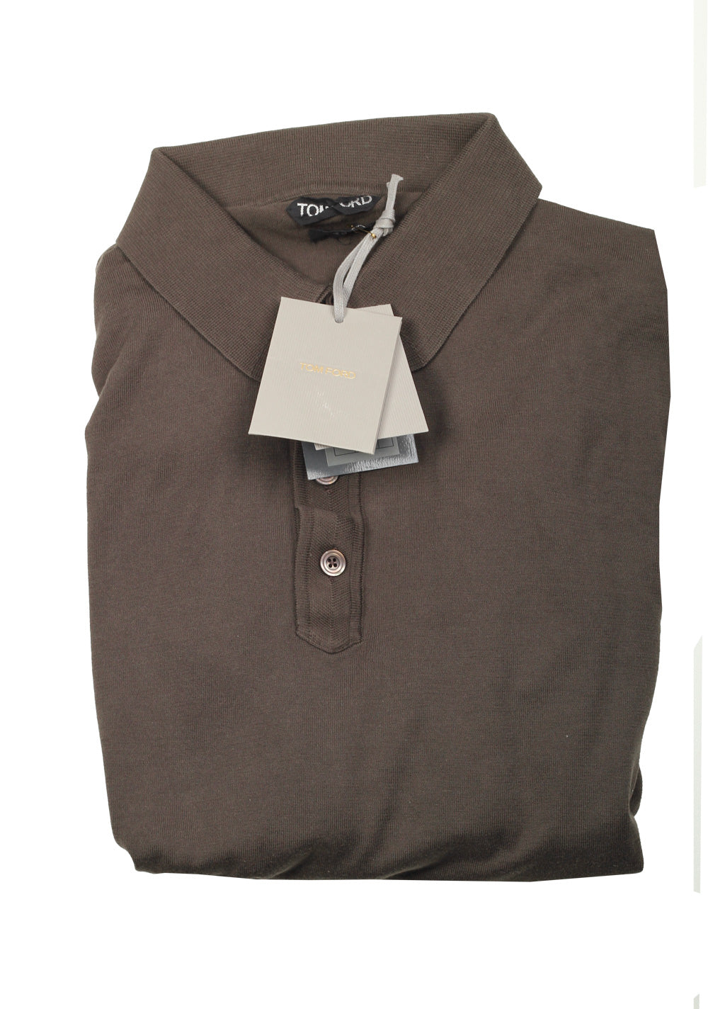 TOM FORD Green Long Sleeve Polo Shirt Size 52 / 42R U.S.