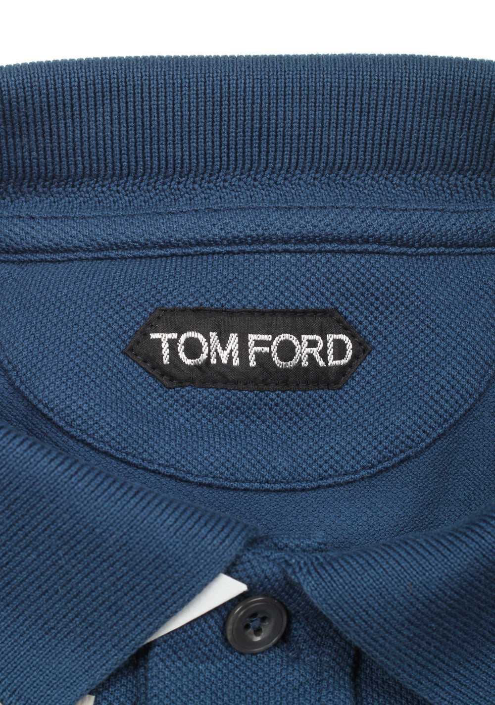 TOM FORD Blue Piquet Short Sleeve Polo Shirt Size 48 / 38R U.S.