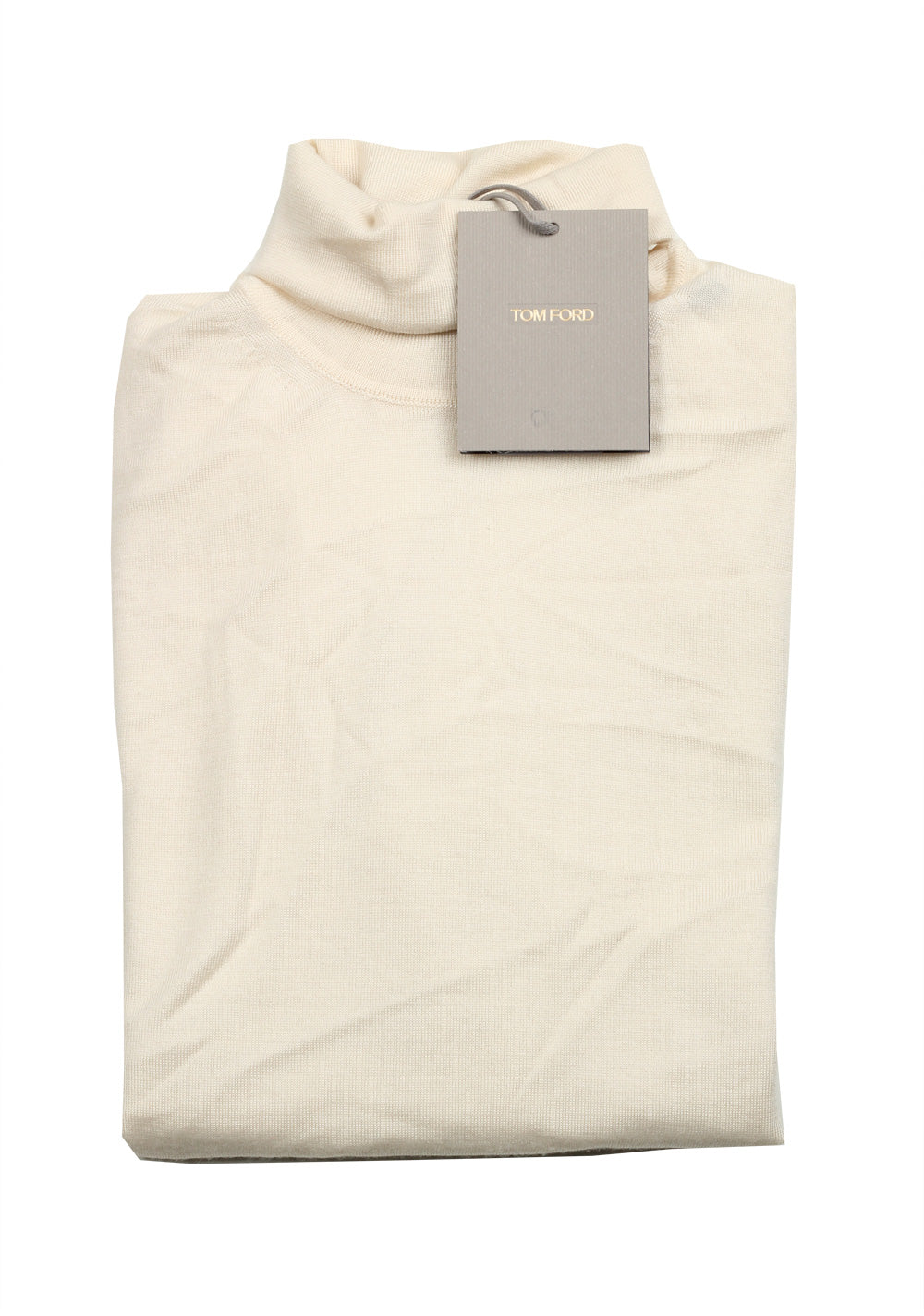 TOM FORD Ivory Turtleneck Sweater Size 48 / 38R U.S. In Cashmere Silk