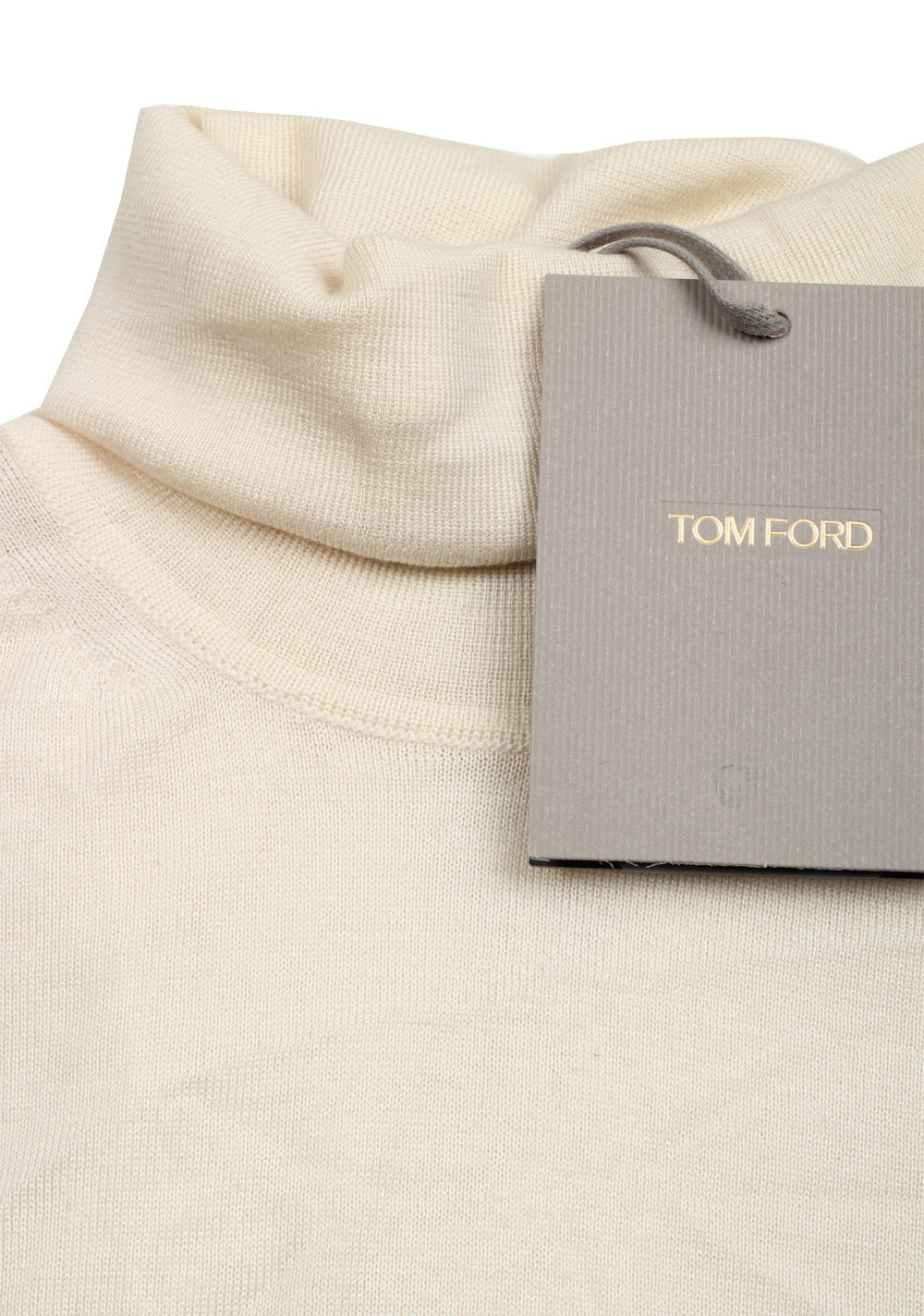 TOM FORD Ivory Turtleneck Sweater Size 48 / 38R U.S. In Cashmere Silk