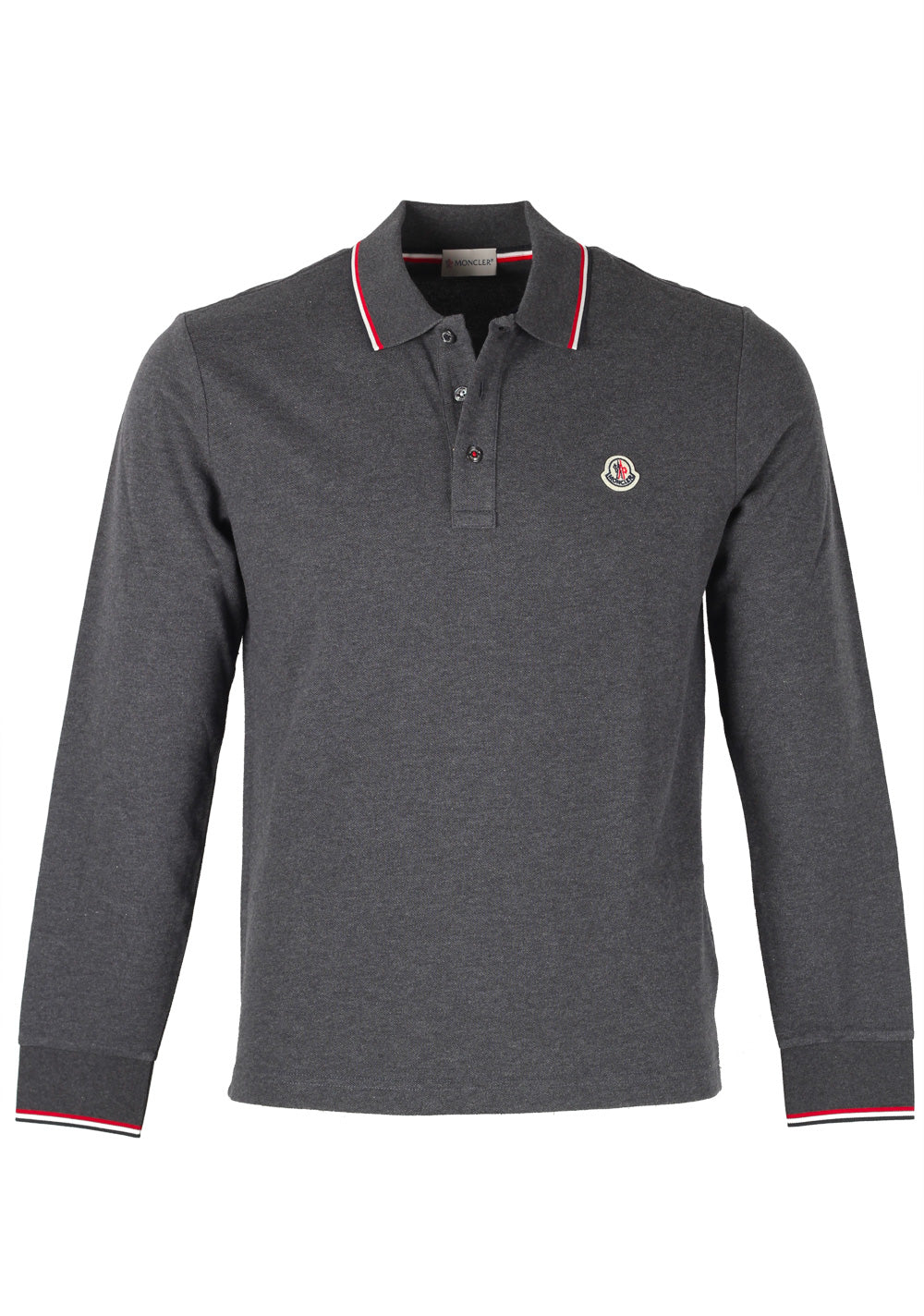 Moncler Gray Long Sleeve Polo Shirt Size XL / 42R U.S.