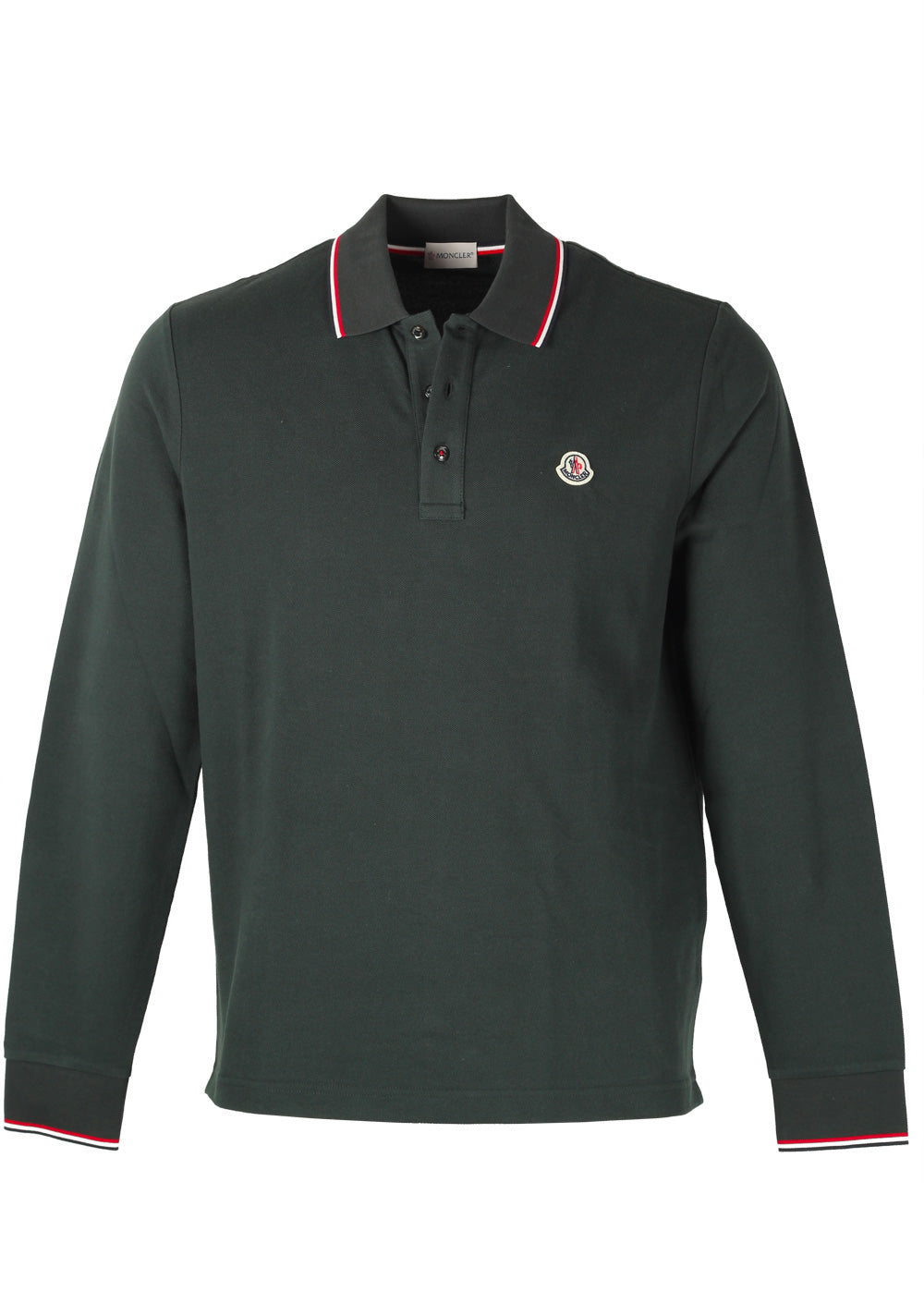 Moncler Green Long Sleeve Polo Shirt Size L / 40R U.S.