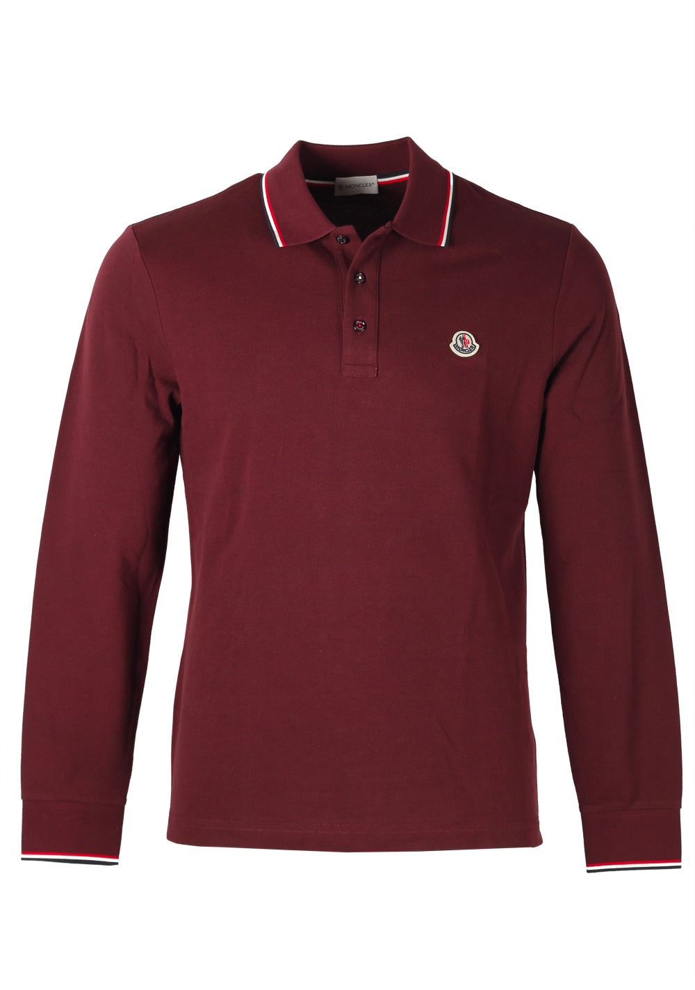 Moncler Red Long Sleeve Polo Shirt Size L / 40R U.S.
