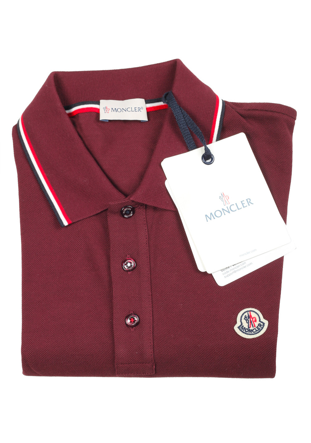Moncler Red Long Sleeve Polo Shirt Size L / 40R U.S.