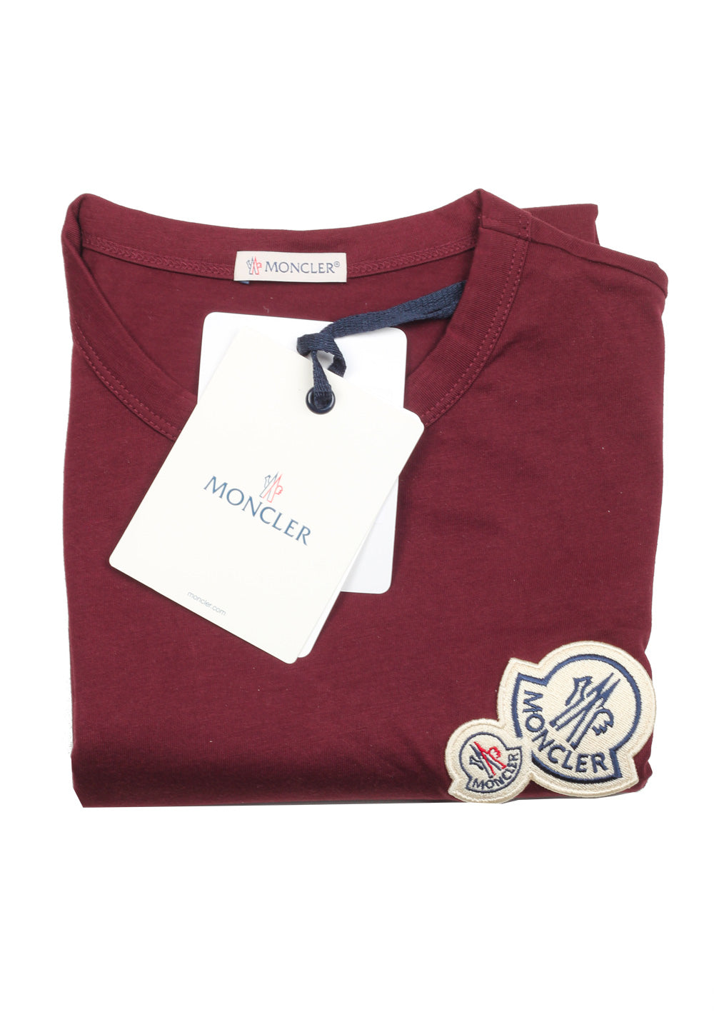 Moncler Red Brand Patch Crew Neck Tee Shirt Size XL / 42R U.S.