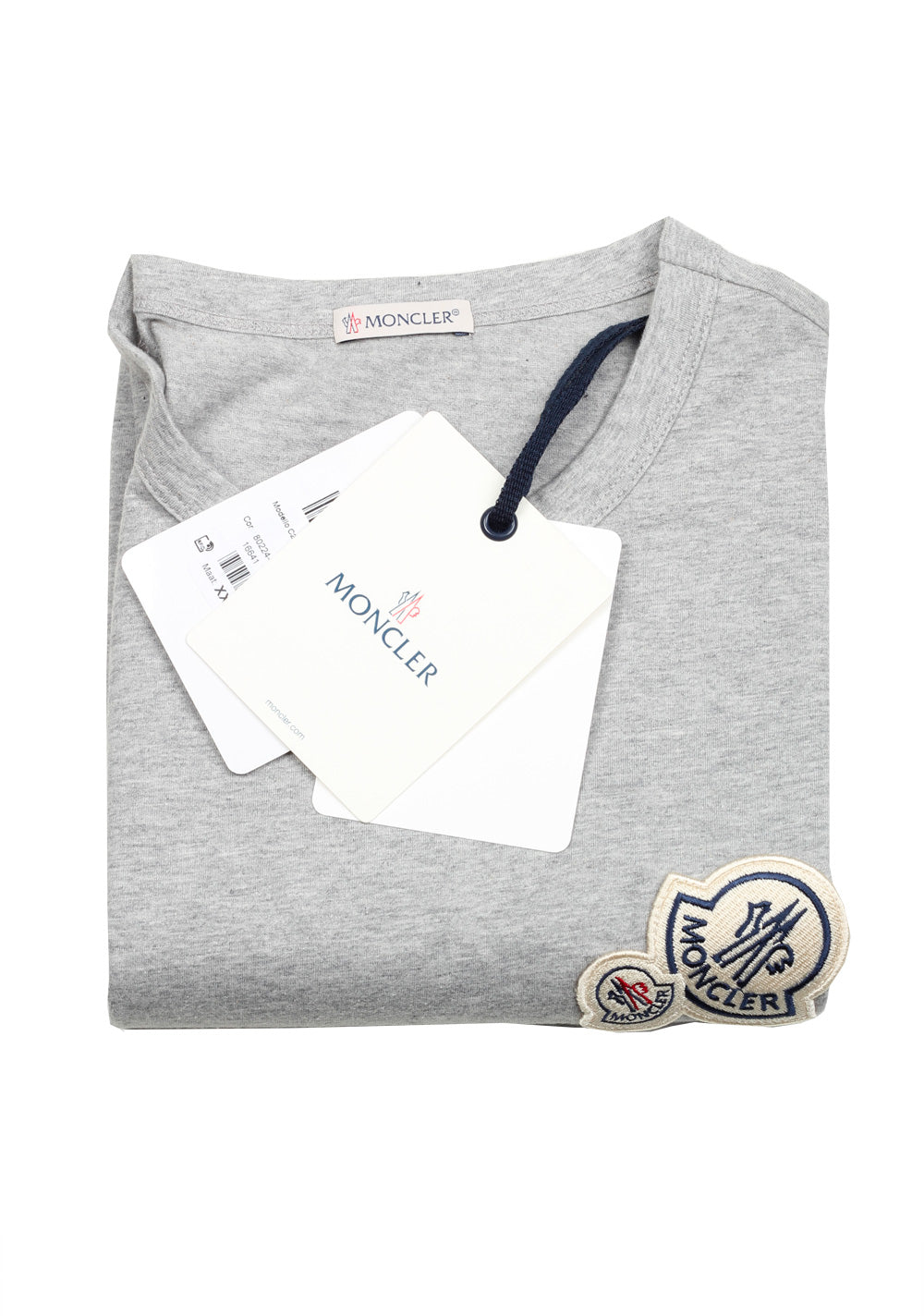 Moncler Gray Brand Patch Crew Neck Tee Shirt Size XXL / 44R U.S.
