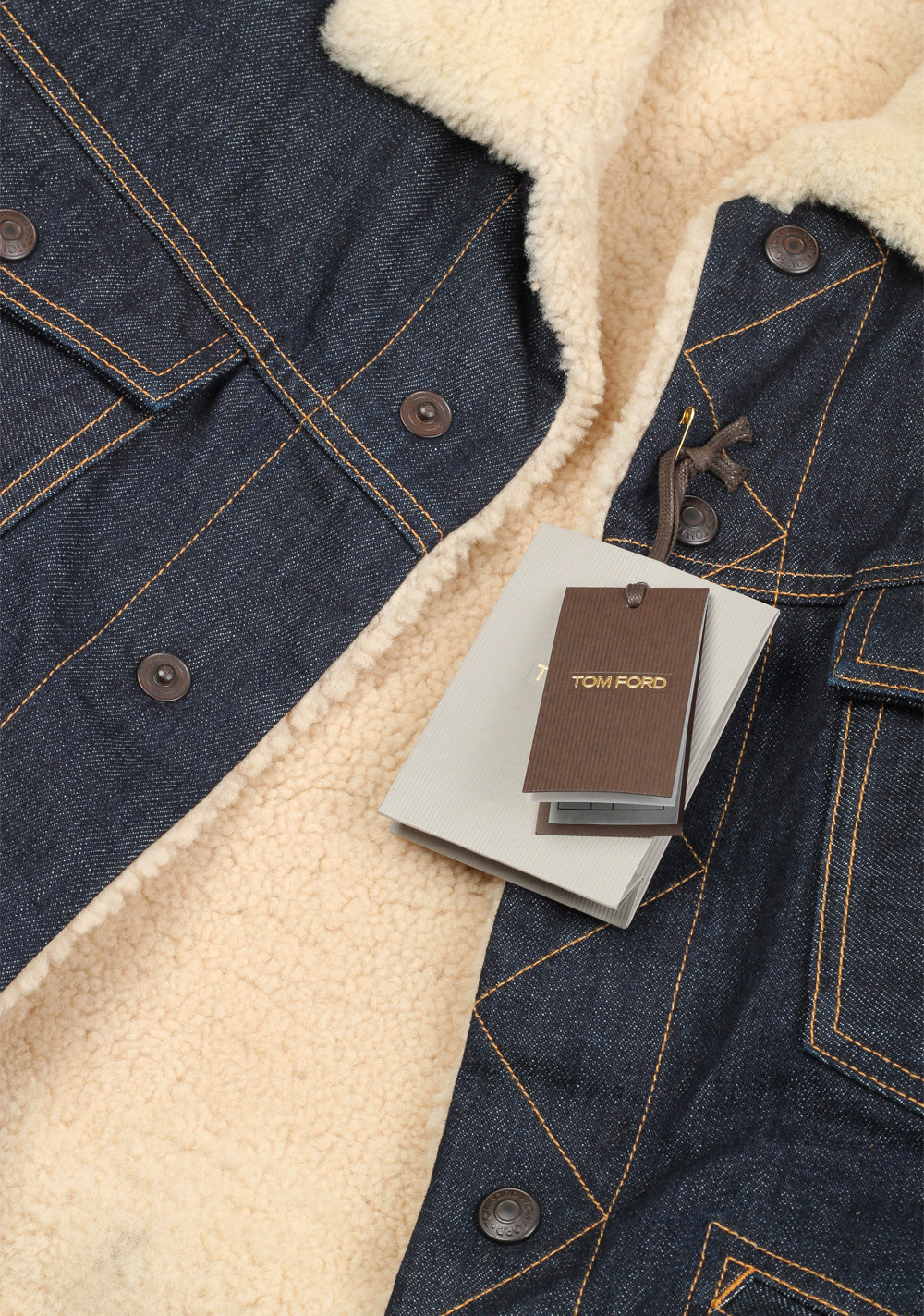 TOM FORD Denim Jacket with Shearling Lining Size 56 / 46R U.S. Outerwear