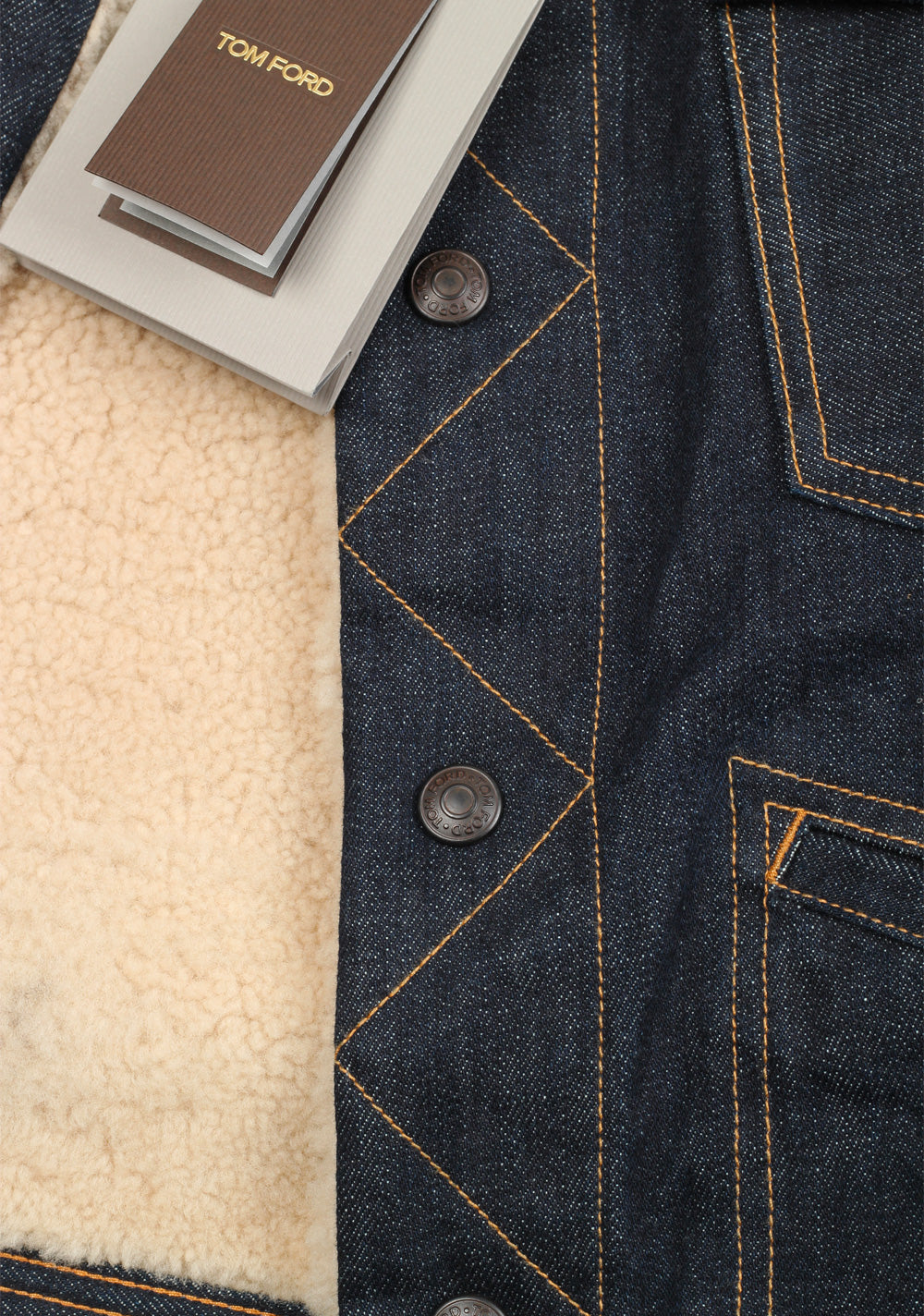 TOM FORD Denim Jacket with Shearling Lining Size 56 / 46R U.S. Outerwear