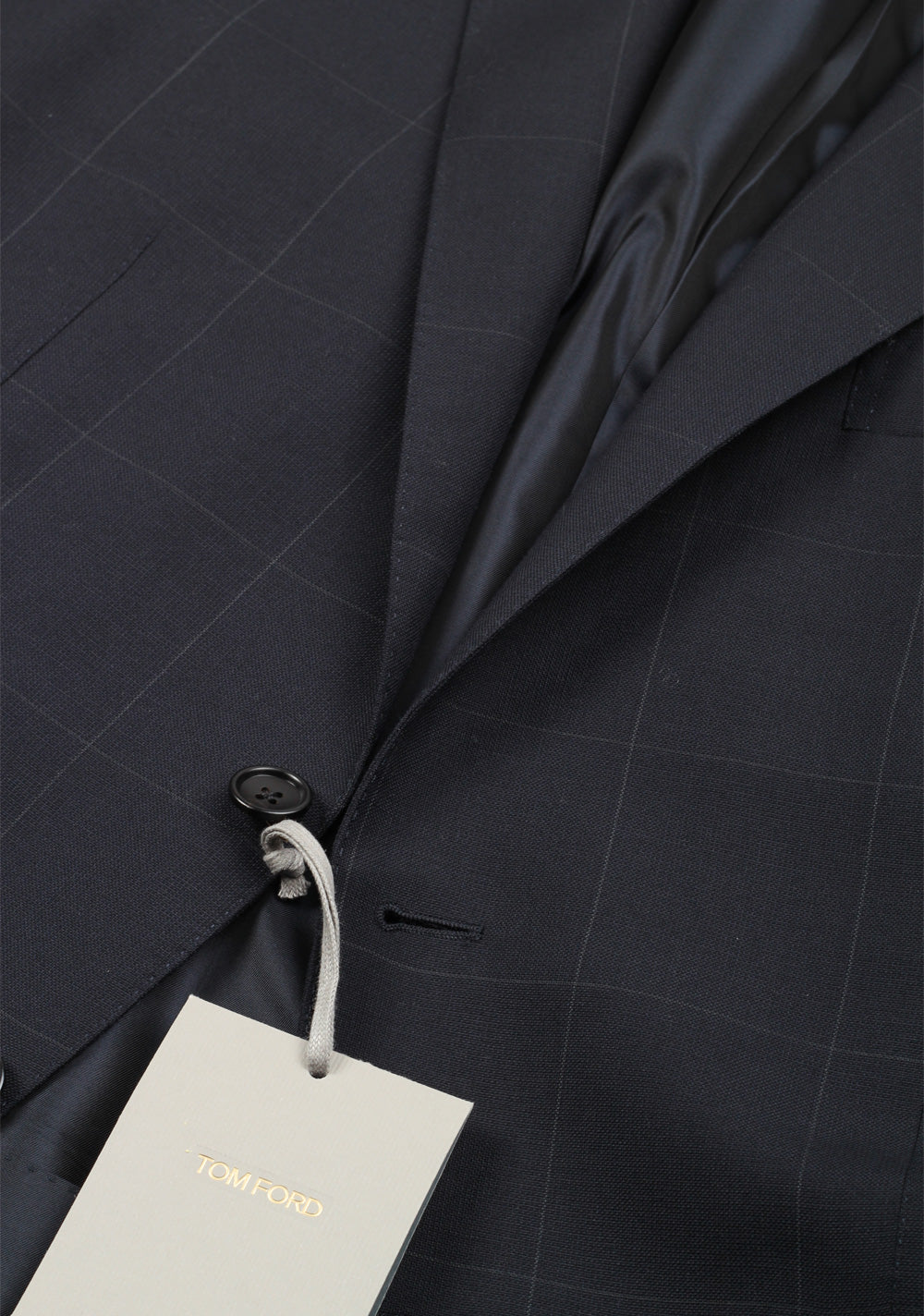 TOM FORD O'Connor Checked Blue Suit Size 52 / 42R U.S. Wool Mohair Fit Y
