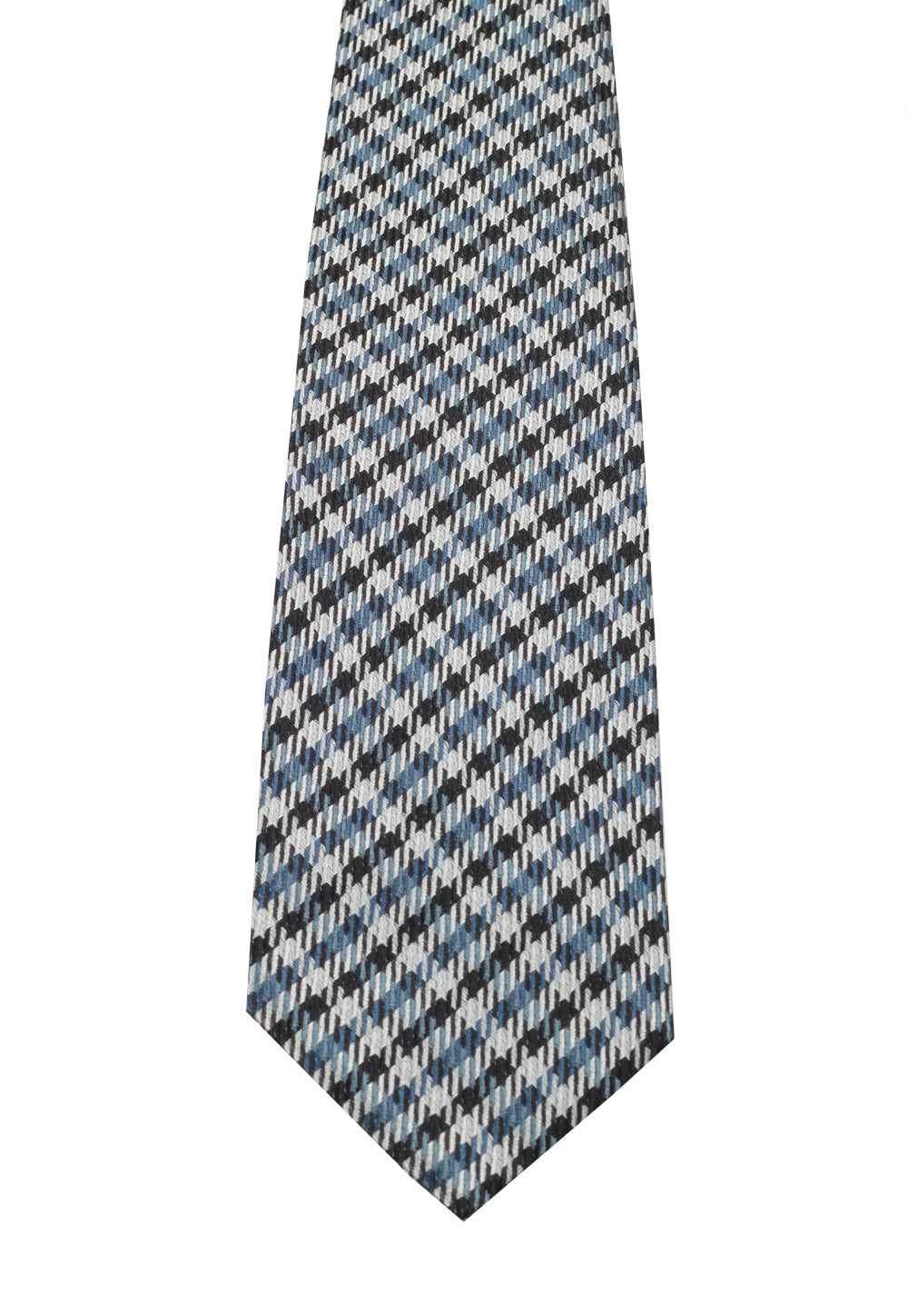 TOM FORD Checked Blue Tie In Silk