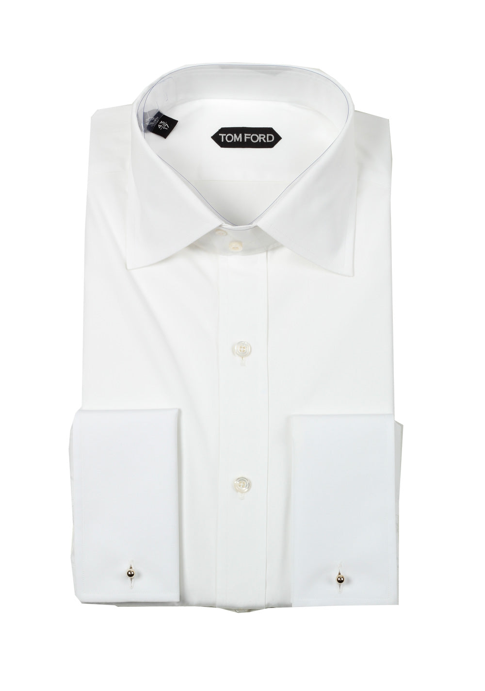 TOM FORD Solid White Dress Shirt Size 43 / 17 U.S. Classic Fit