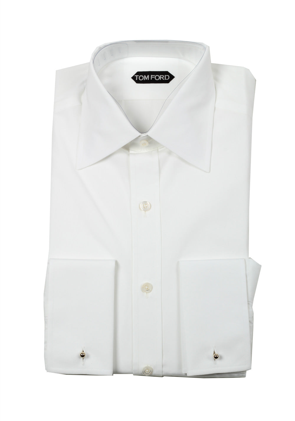 TOM FORD Solid White Dress Shirt Size 43 / 17 U.S. Slim Fit