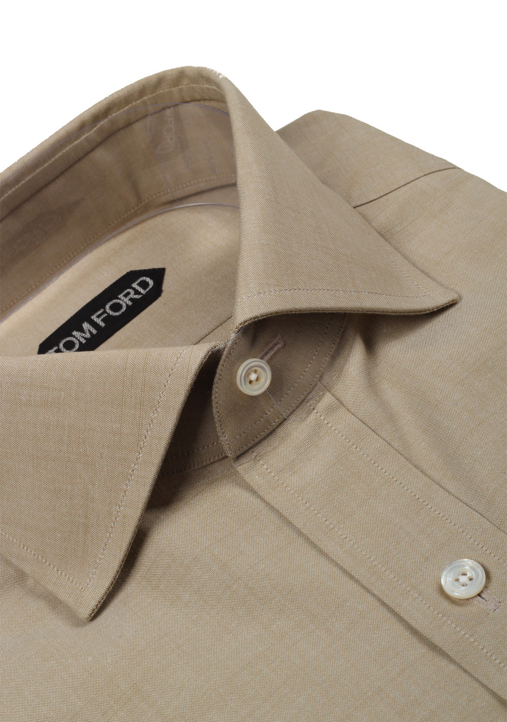 TOM FORD Solid Beige Shirt Size 41 / 16 U.S. Slim Fit