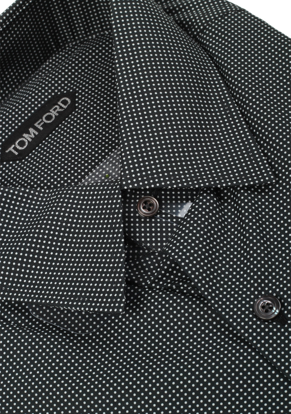 TOM FORD Patterned Black Dress Shirt Size 44 / 17,5 U.S.