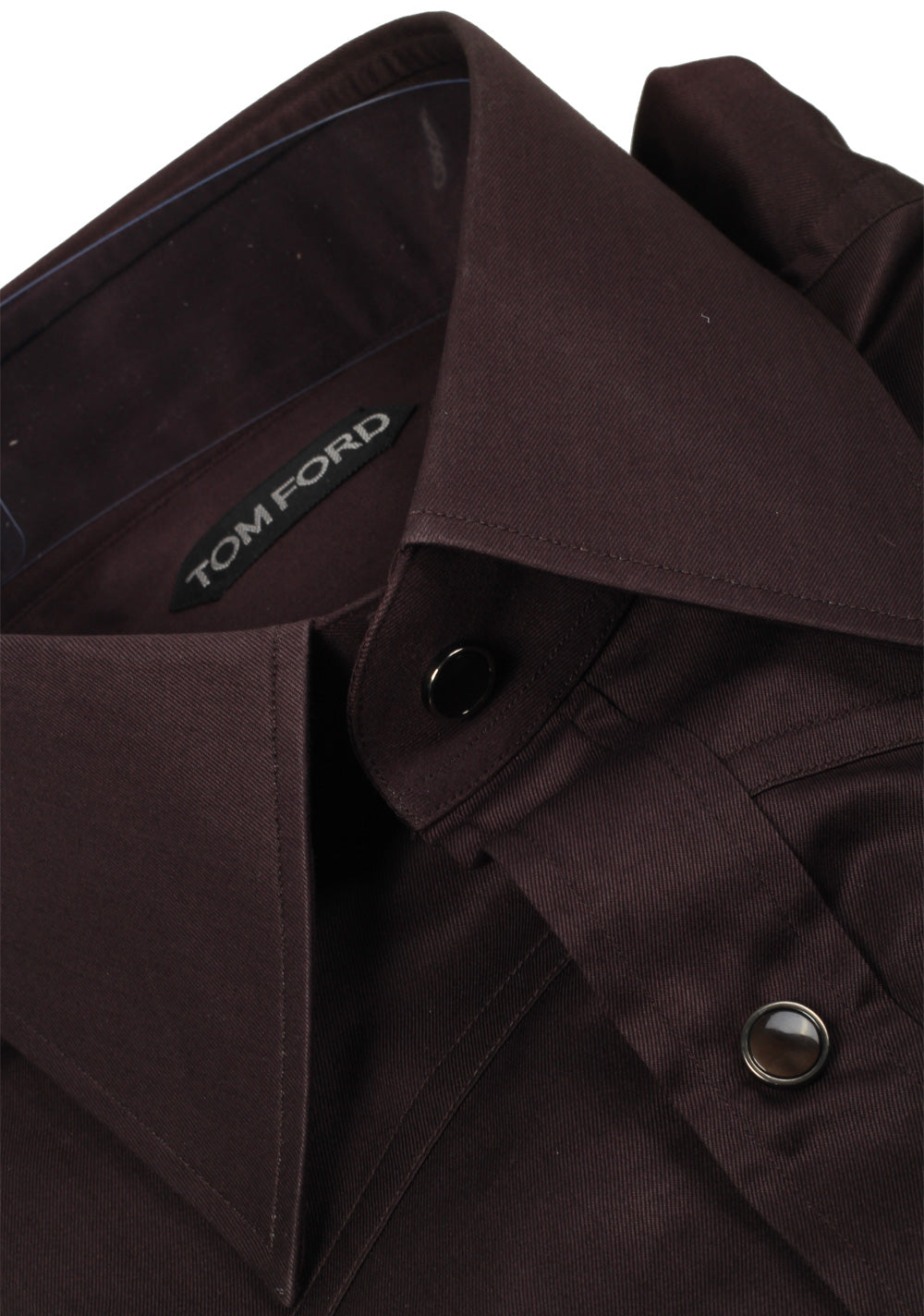 TOM FORD Solid Brown Casual Shirt Size 43 / 17 U.S.