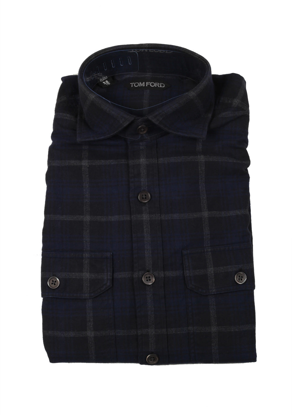 TOM FORD Checked Blue Casual Shirt Size 38 / 15 U.S.