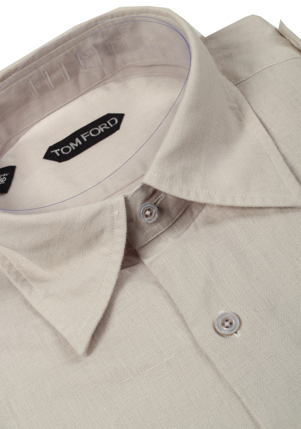 TOM FORD Solid Beige Casual Shirt Size 42 / 16,5 U.S.