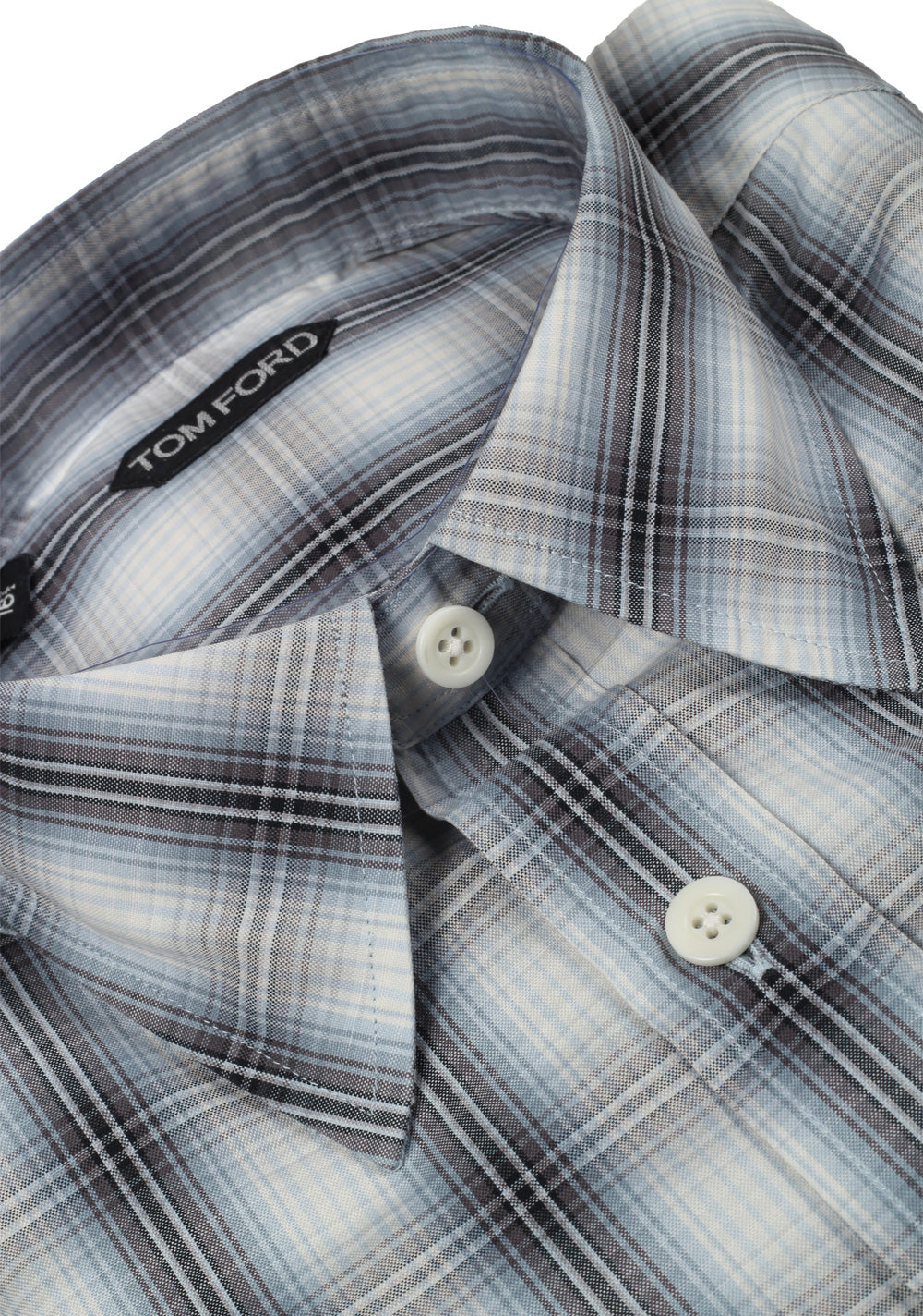 TOM FORD Checked Gray Blue Casual Shirt Size 42 / 16,5 U.S.