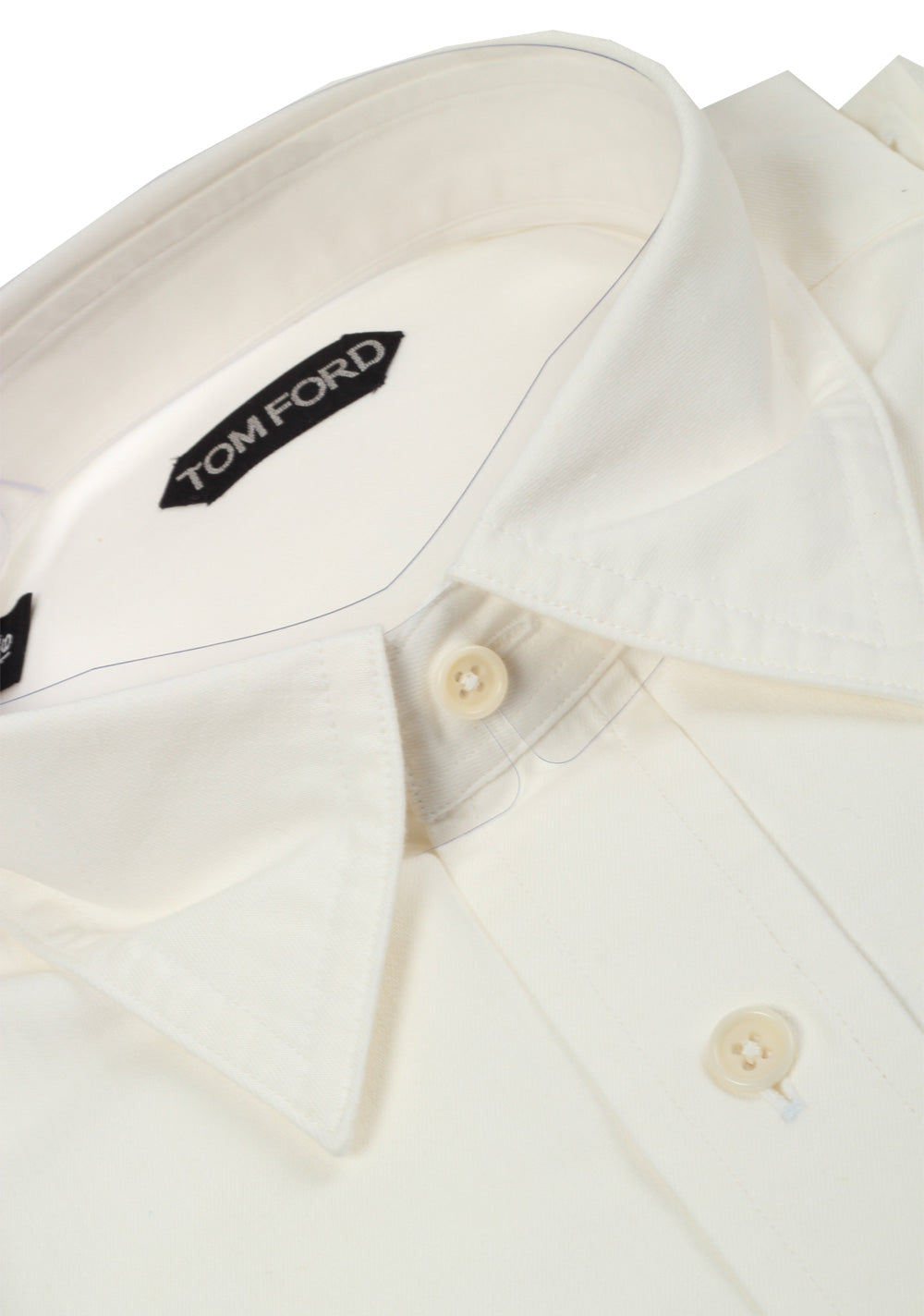 TOM FORD Solid White Casual Shirt Size 41 / 16 U.S.