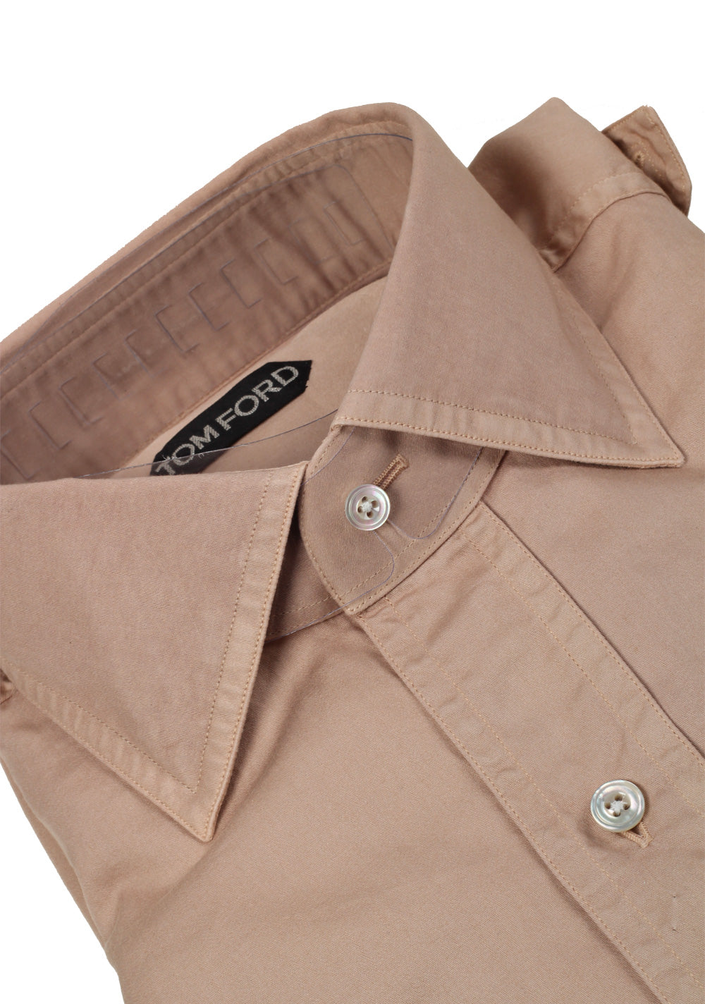 TOM FORD Solid Brown Casual Shirt Size 40 / 15,75 U.S.