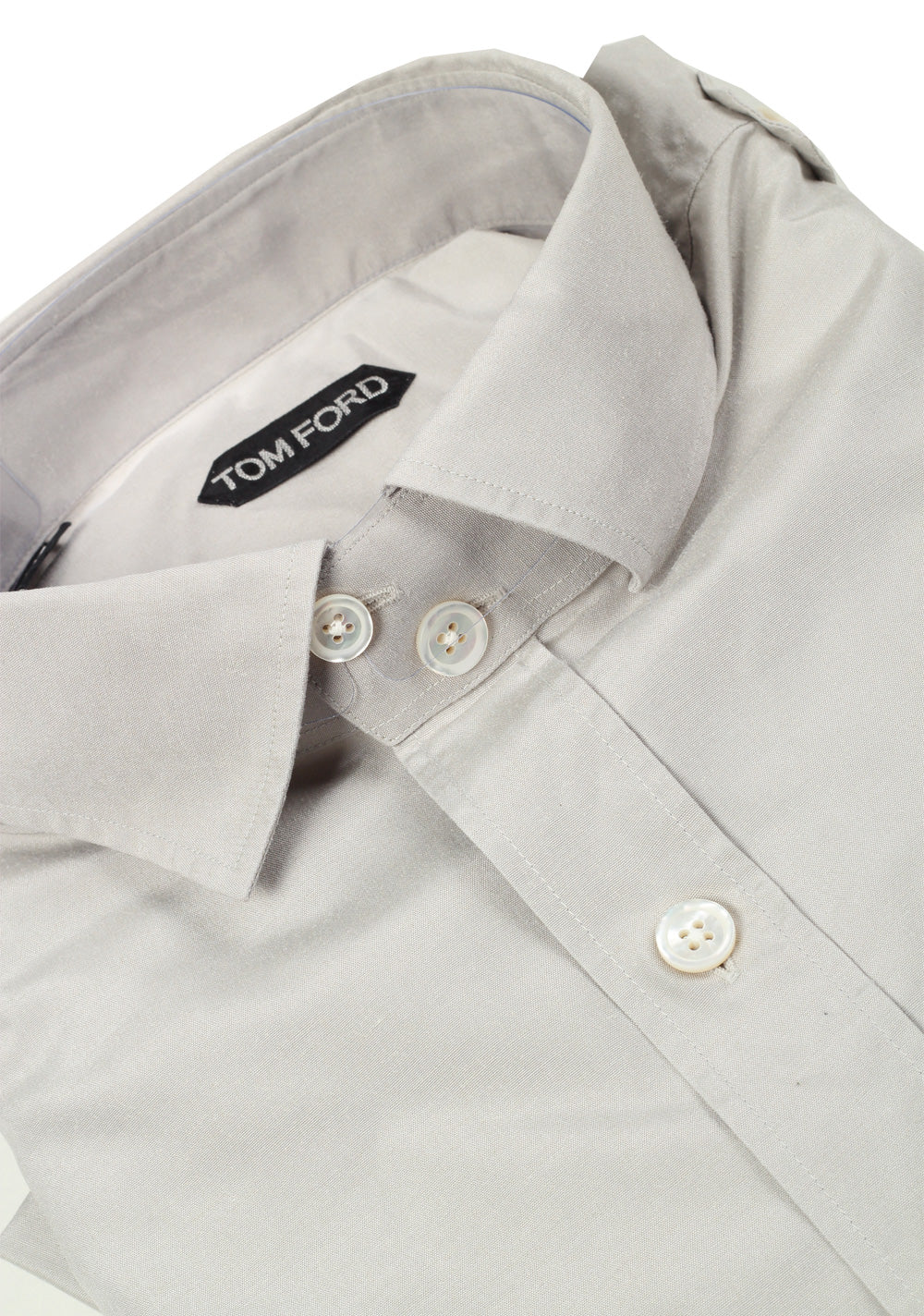 TOM FORD Solid Gray Casual Shirt Size 46 / 18,5 U.S.