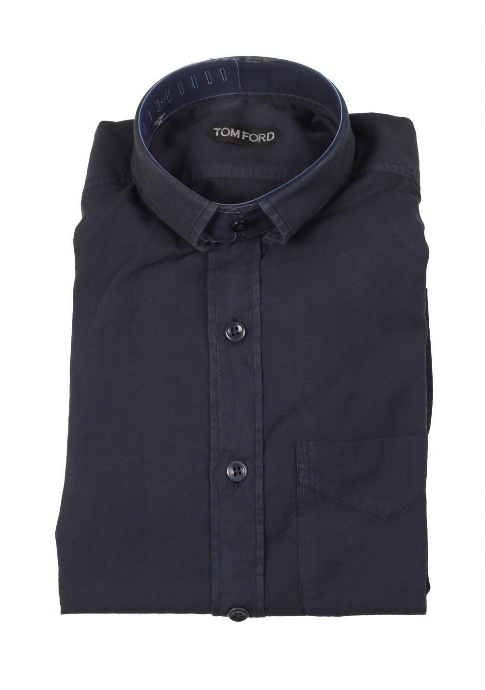 TOM FORD Solid Blue Casual Shirt Size 44 / 17,5 U.S.