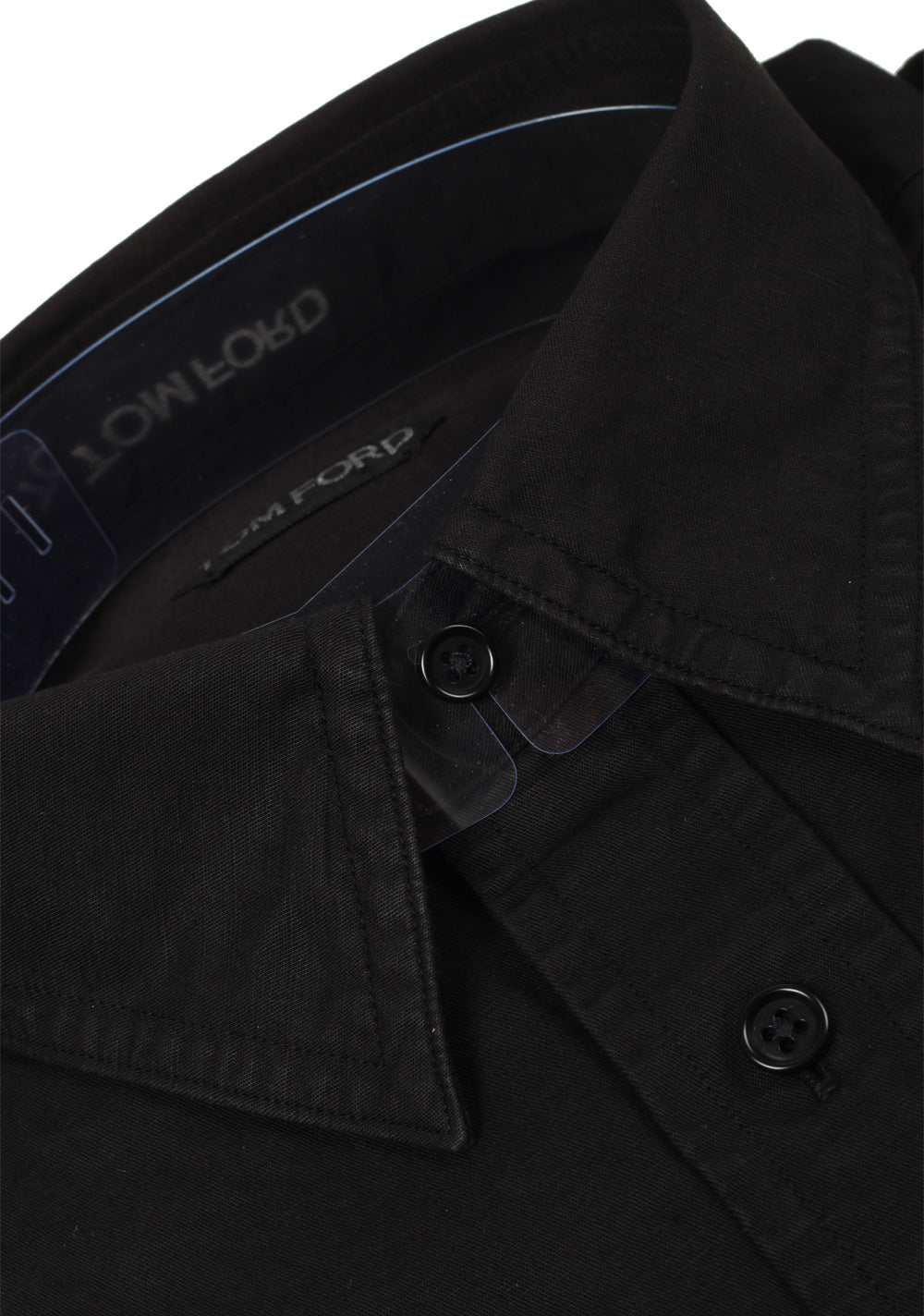 TOM FORD Solid Black Casual Shirt Size 43 / 17 U.S.