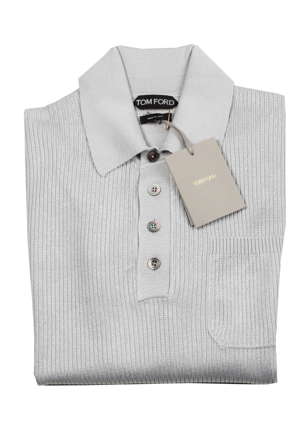TOM FORD Gray Long Sleeve Polo Size 54 / 44R U.S.