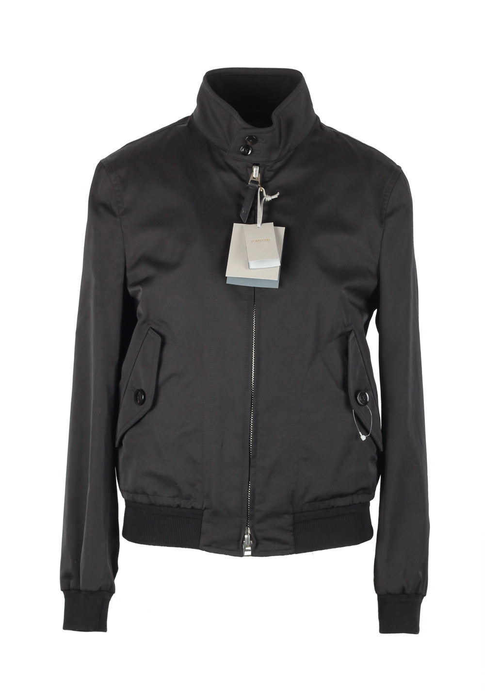 TOM FORD Black Zipper Jacket Coat Size 48 / 38R U.S. Outerwear