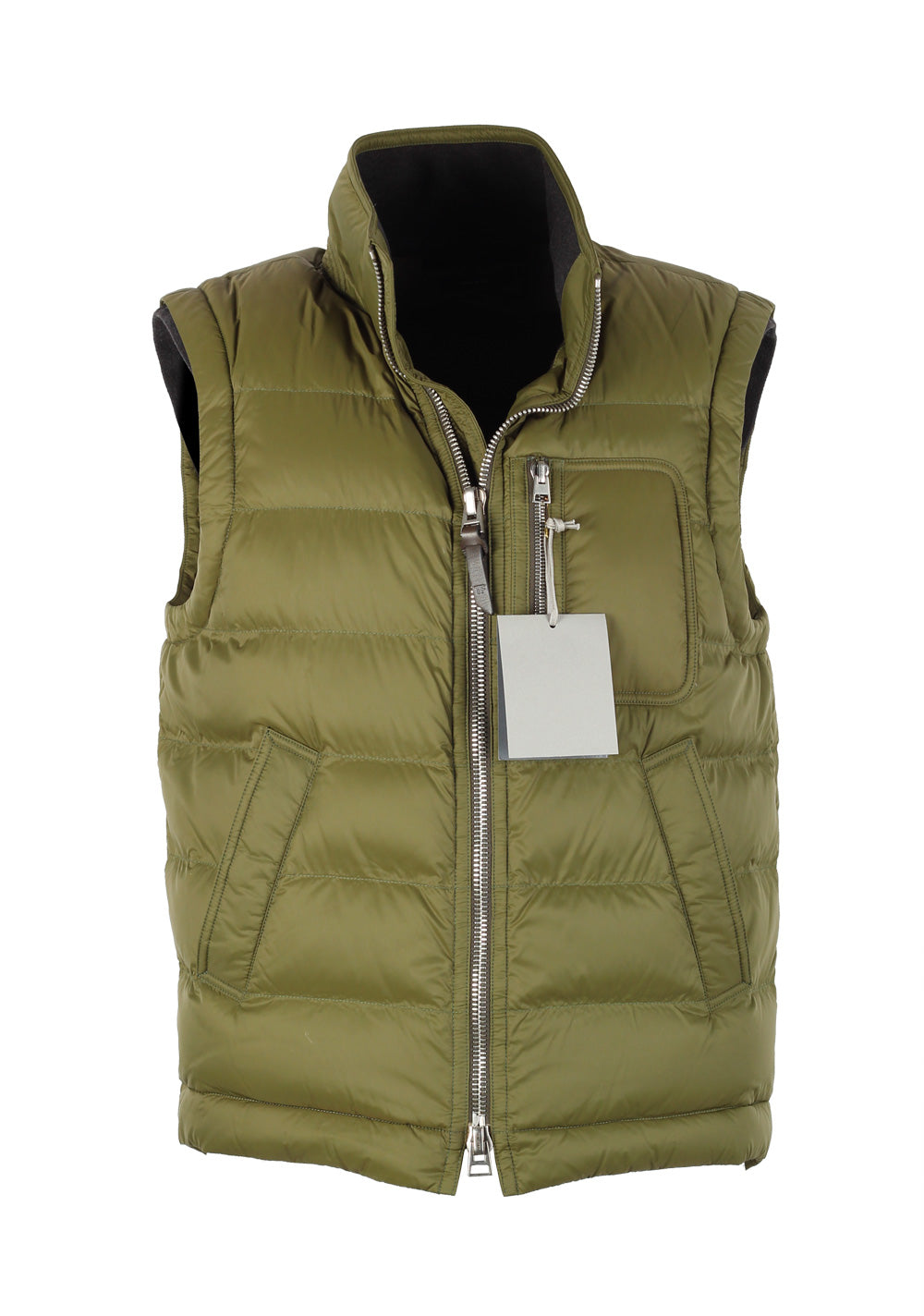 TOM FORD Green Quilted Shell Down Gilet Vest Size 48 / 38R U.S. Outerwear