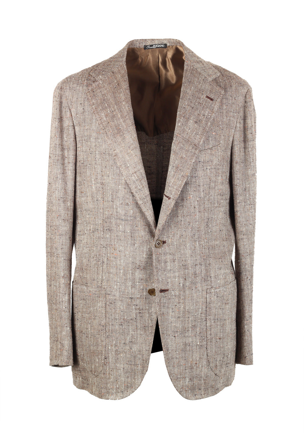 Orazio Luciano Beige Sport Coat Size 50 / 40R U.S. In Linen Silk