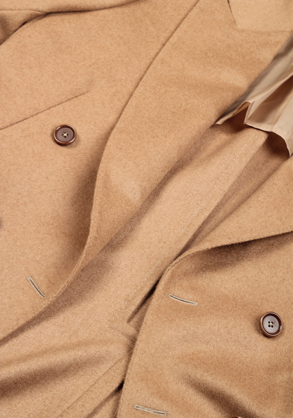 Errico Formicola Camel Double Breasted Over Coat Size 56 / 46R U.S.