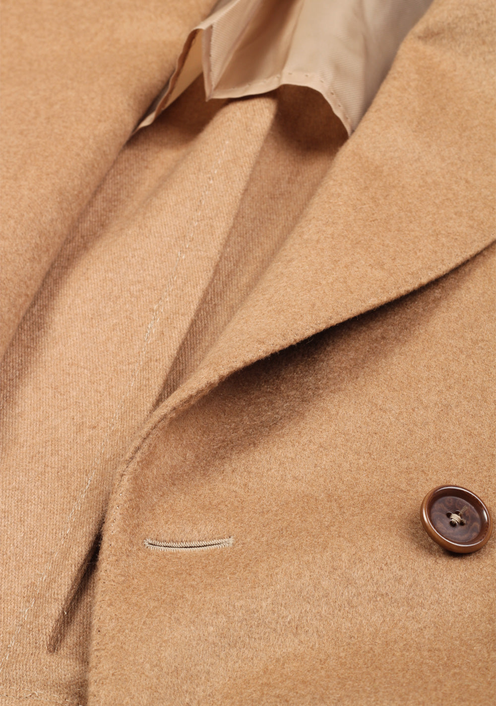 Errico Formicola Camel Double Breasted Over Coat Size 56 / 46R U.S.