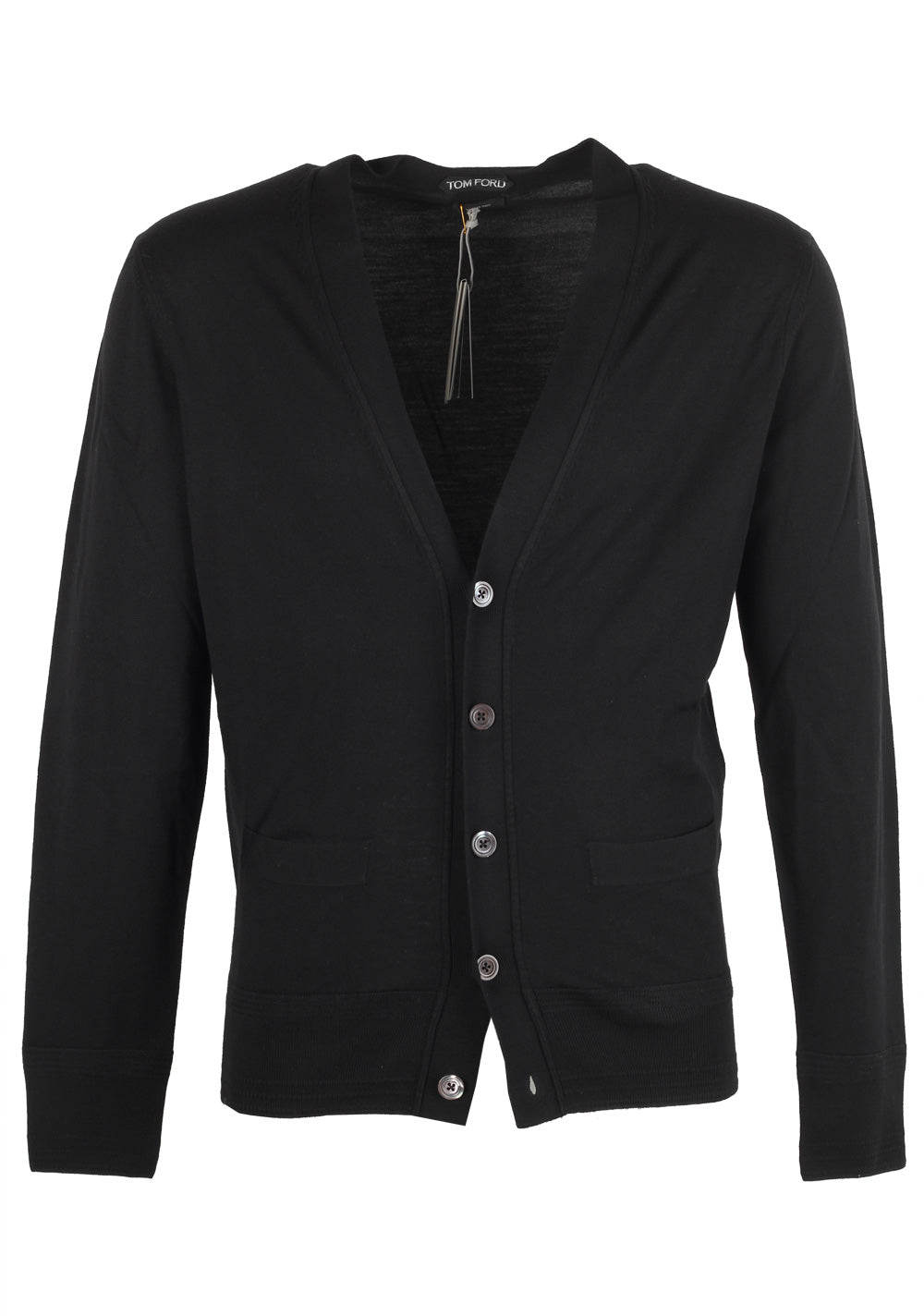 TOM FORD Black Button Cardigan Size 52 / 42R U.S. In Wool