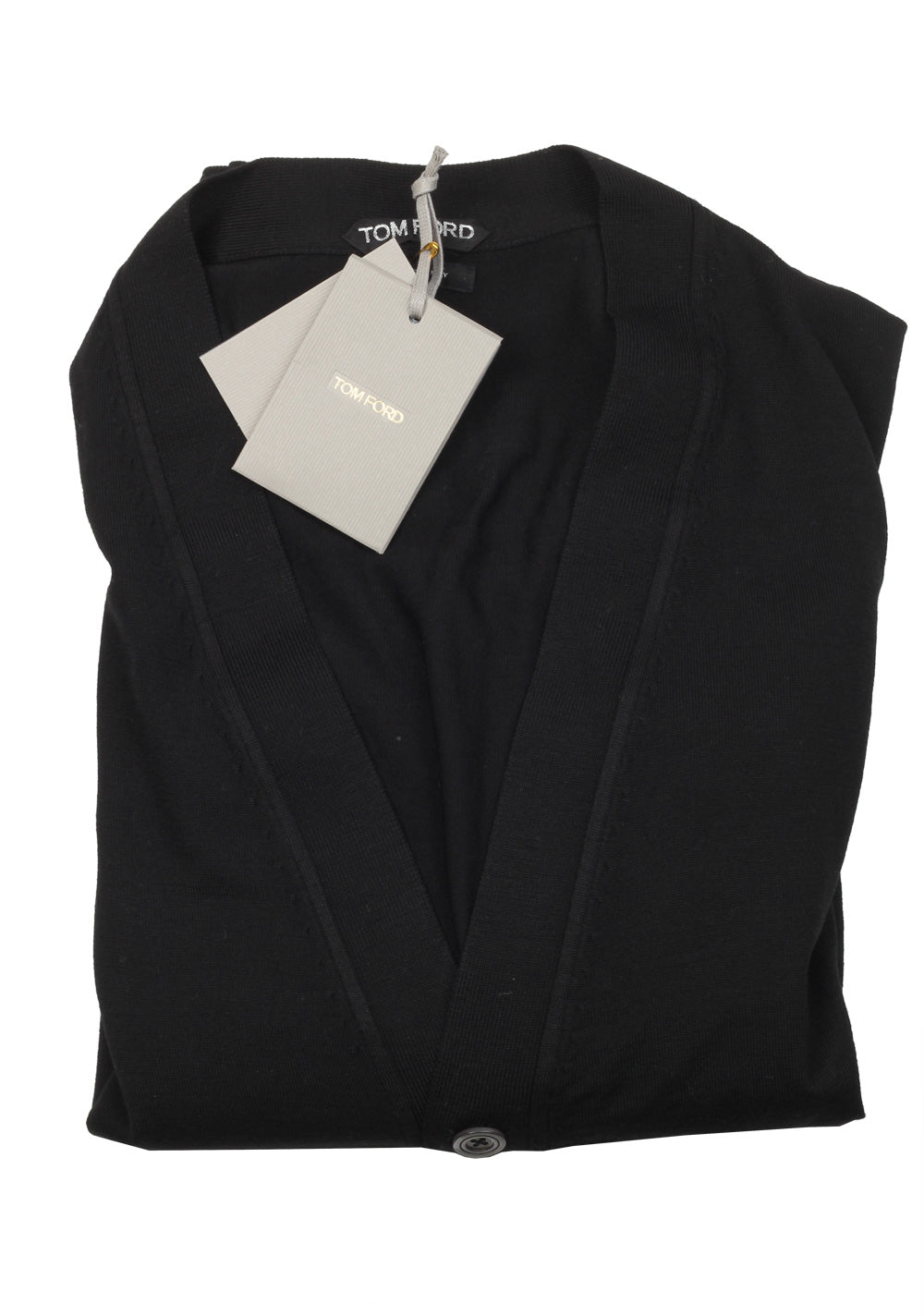 TOM FORD Black Button Cardigan Size 52 / 42R U.S. In Wool