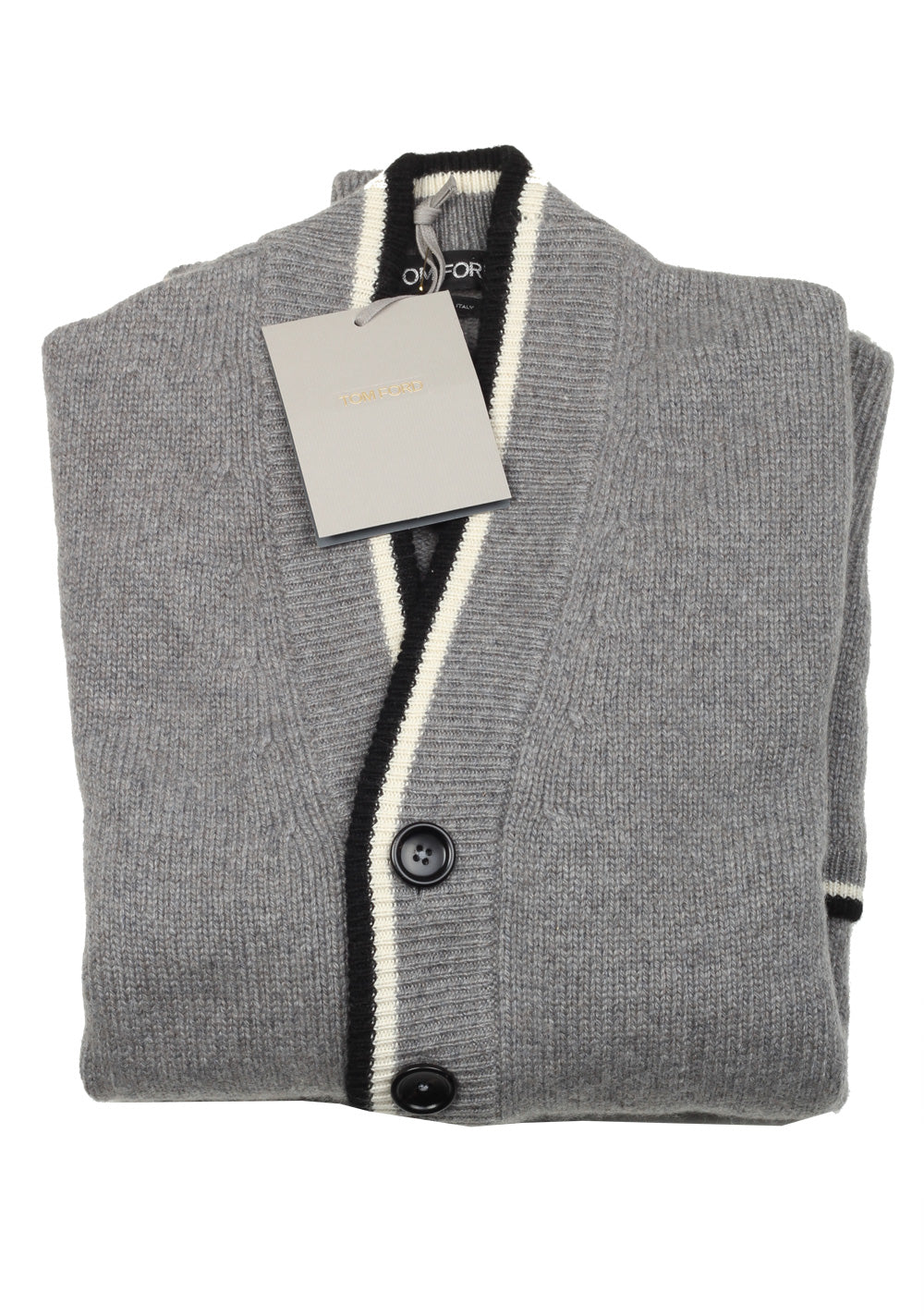 TOM FORD Gray Button Cardigan Size 48 / 38R U.S. In Cashmere