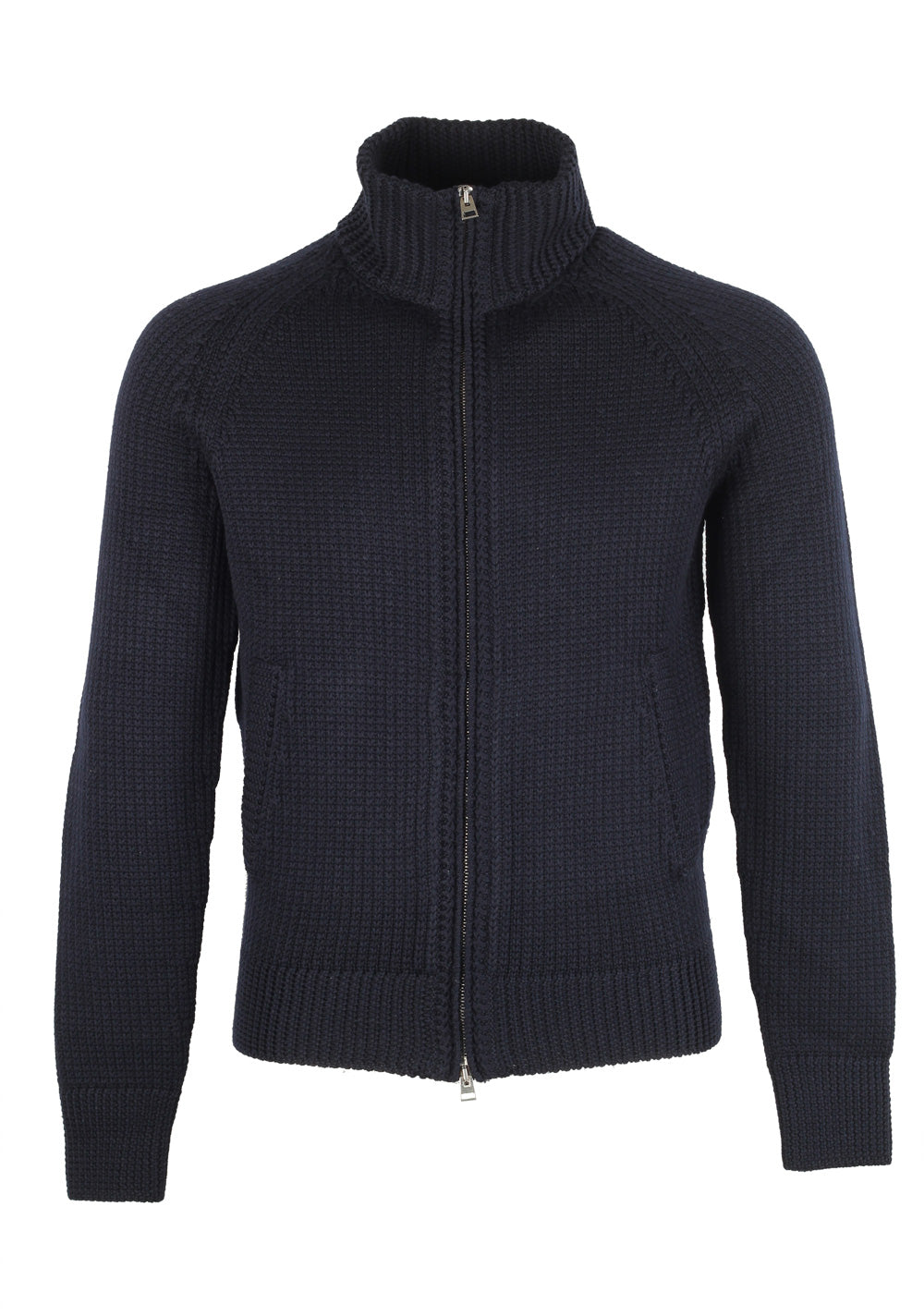 TOM FORD Blue Zipper Cardigan Size 48 / 38R U.S. In Wool