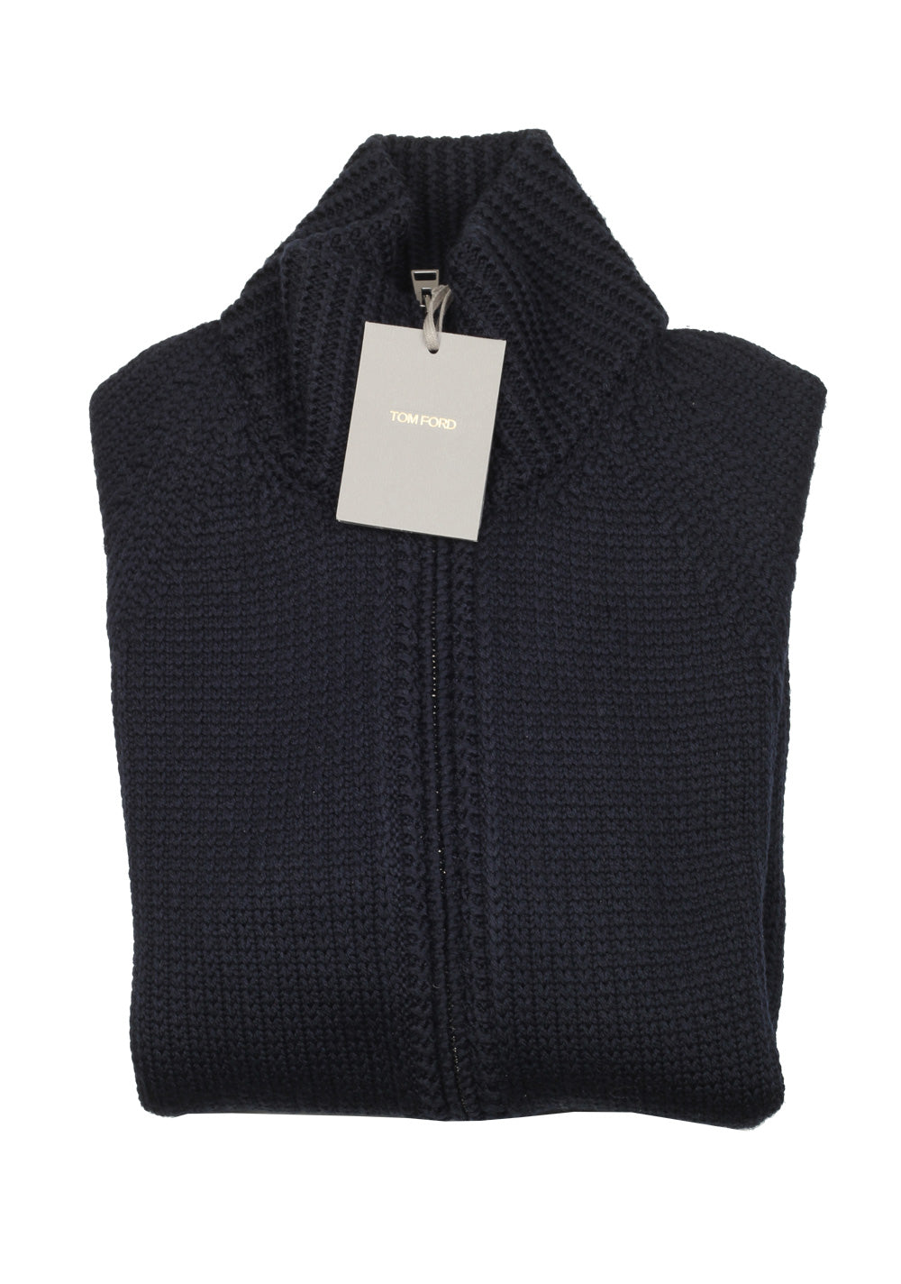 TOM FORD Blue Zipper Cardigan Size 48 / 38R U.S. In Wool