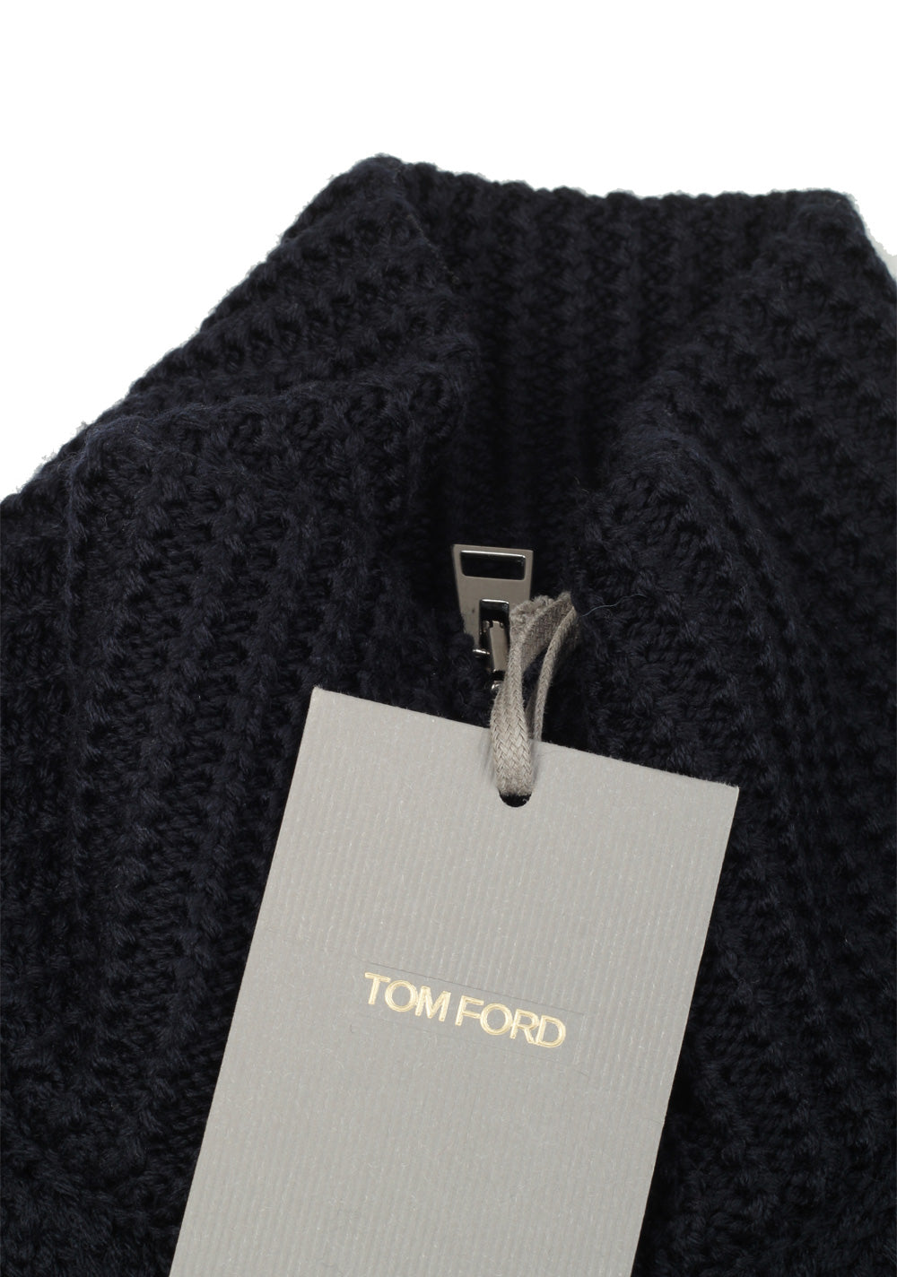 TOM FORD Blue Zipper Cardigan Size 48 / 38R U.S. In Wool