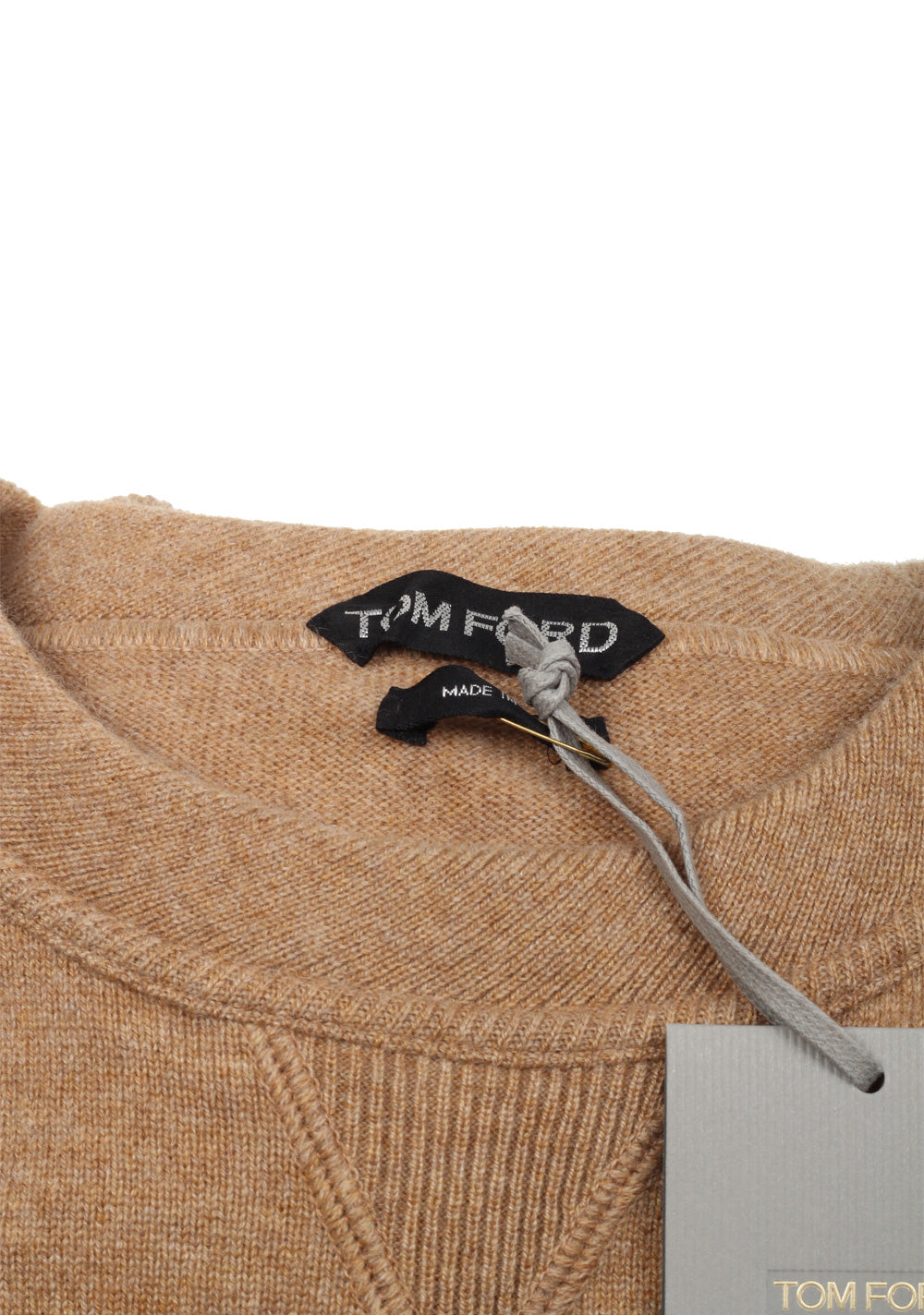 TOM FORD Camel Crew Neck Sweater Size 58 / 48R U.S. In Cashmere