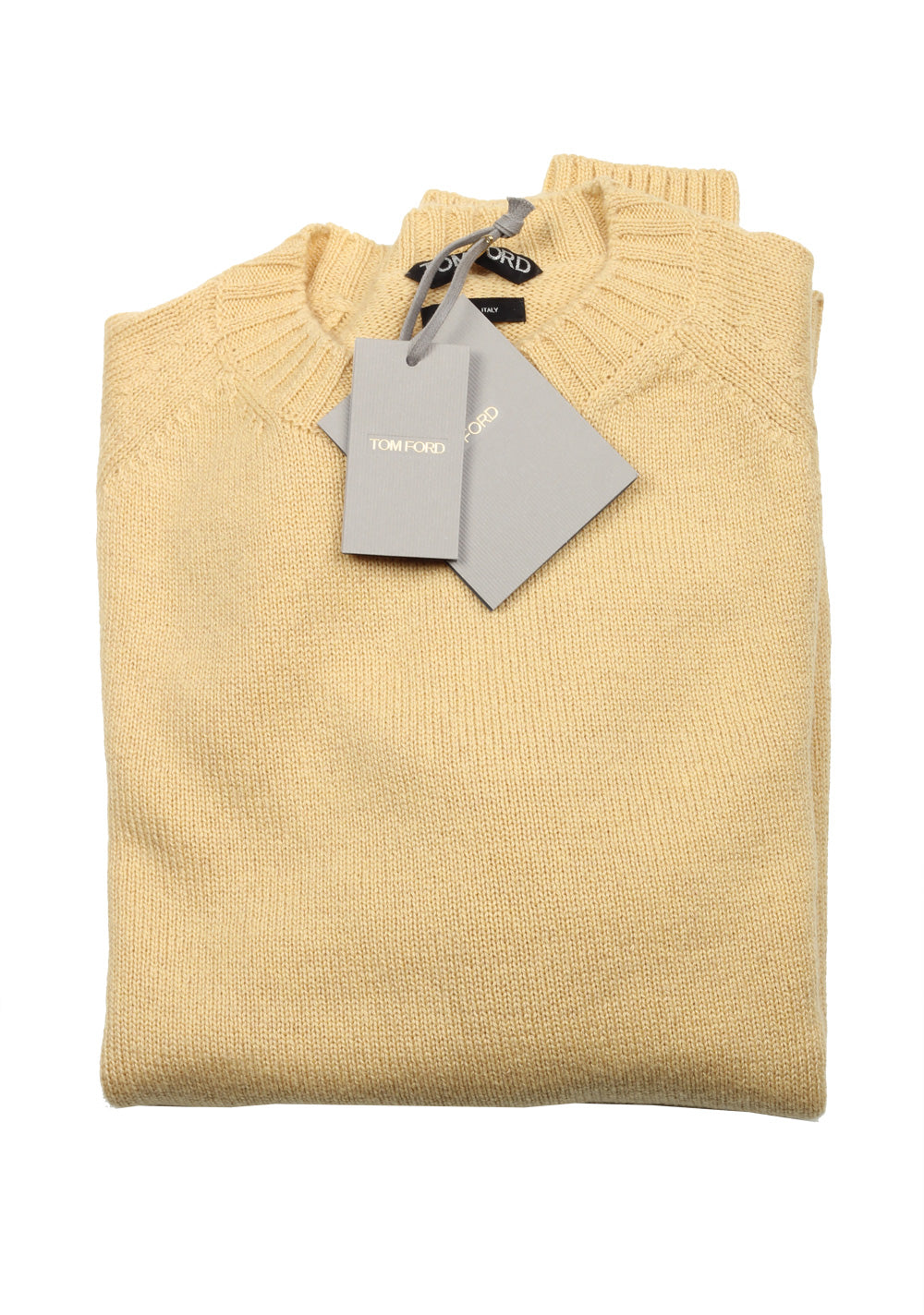 TOM FORD Yellow Crew Neck Sweater Size 48 / 38R U.S. In Cashmere Linen